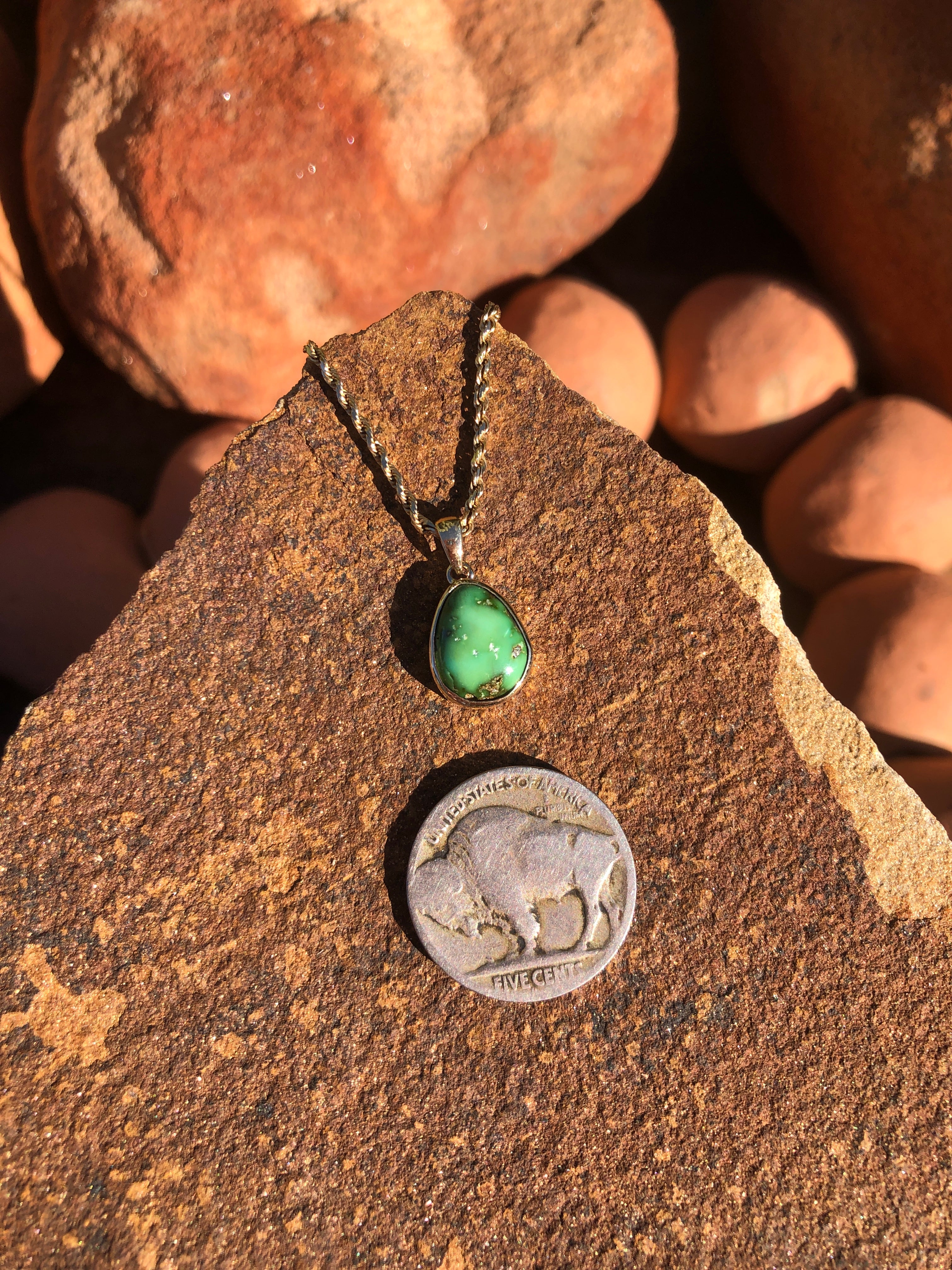 The Nordic 14k and Turquoise Pendant, 1 - Image 3