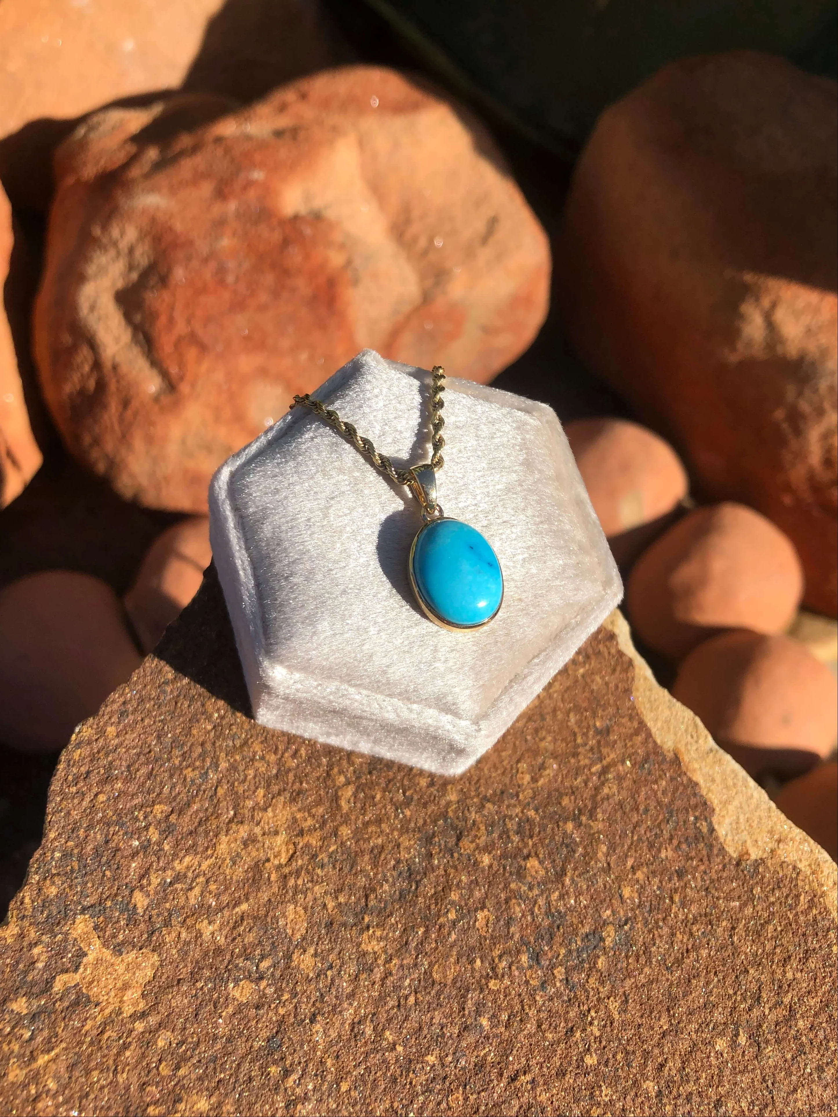 The Nordic 14k and Turquoise Pendant, 2 - Image 3