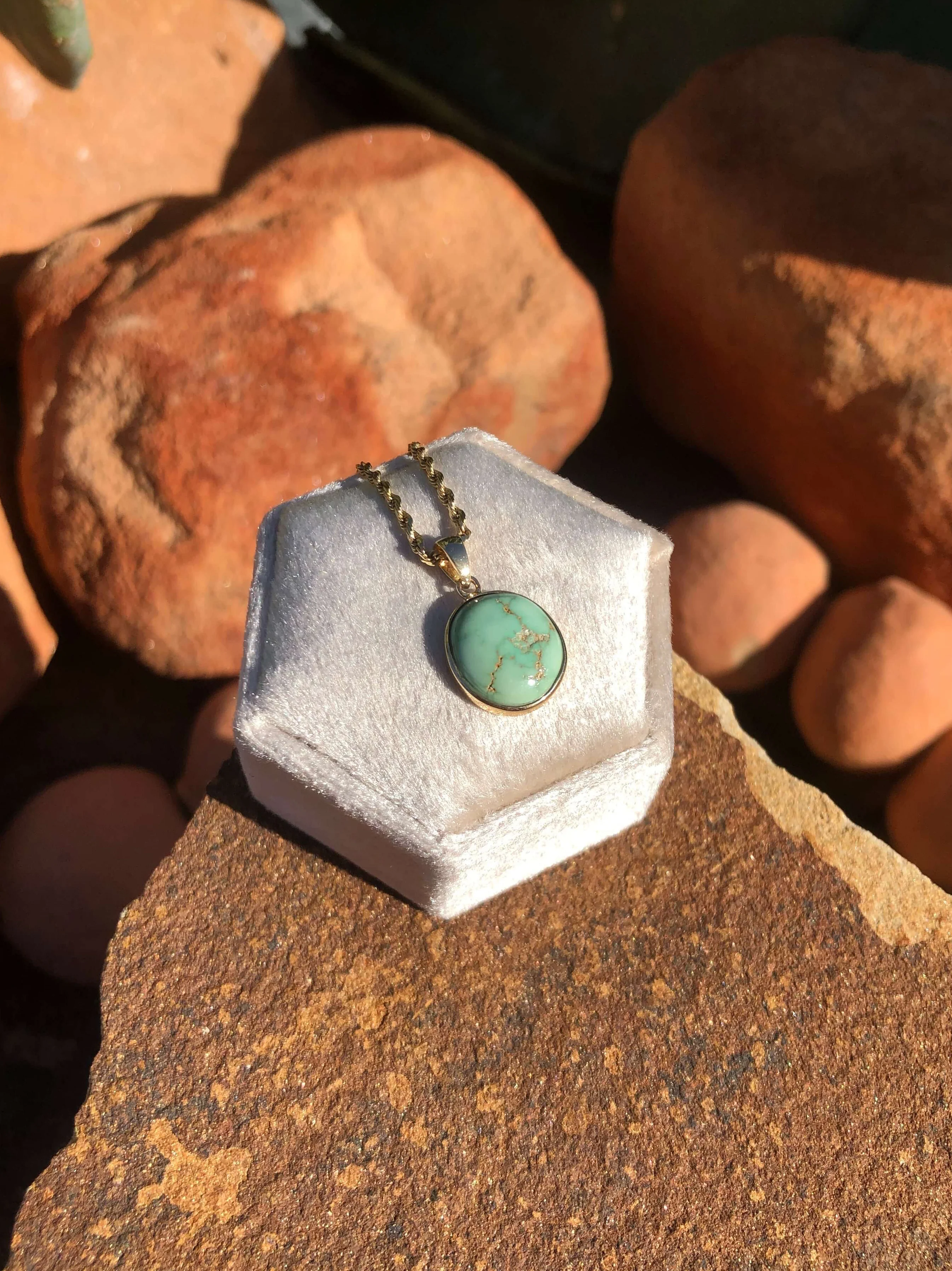 The Nordic 14k and Turquoise Pendant, 5