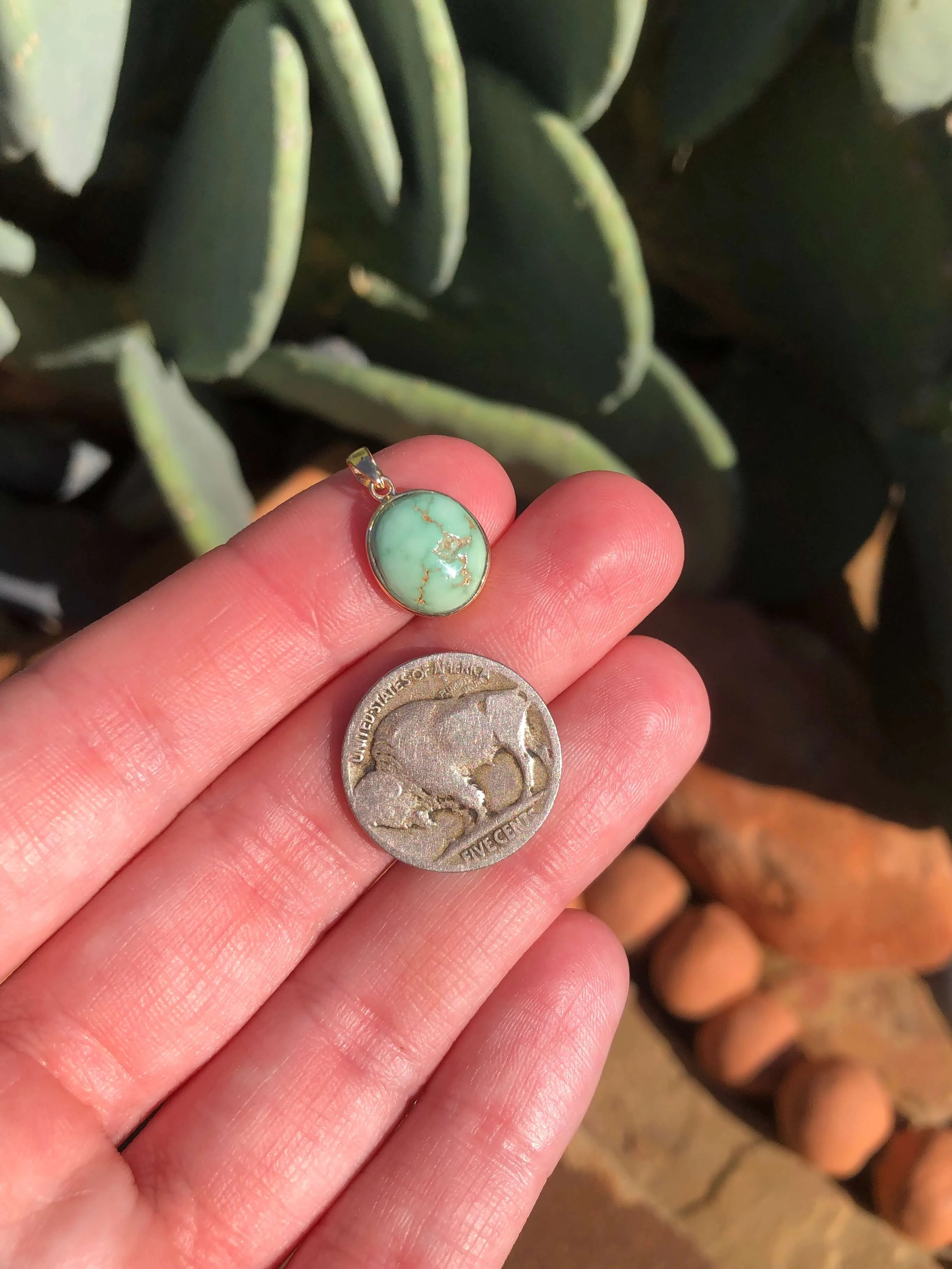 The Nordic 14k and Turquoise Pendant, 5 - Image 2