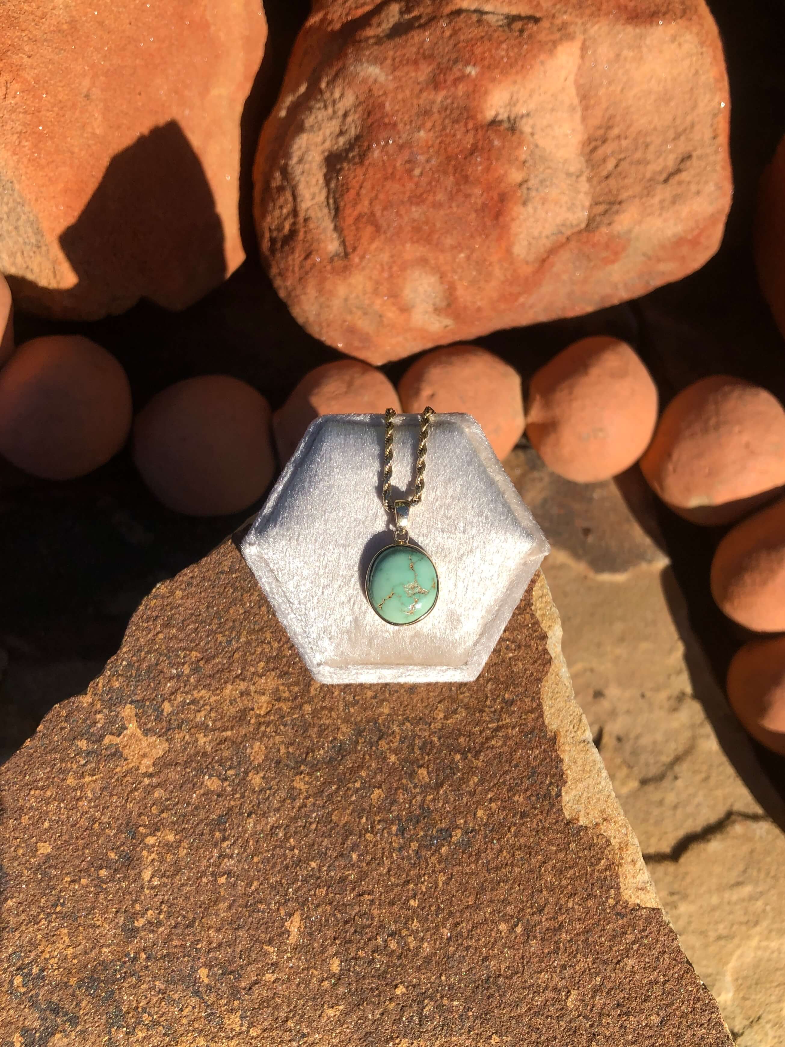 The Nordic 14k and Turquoise Pendant, 5 - Image 3