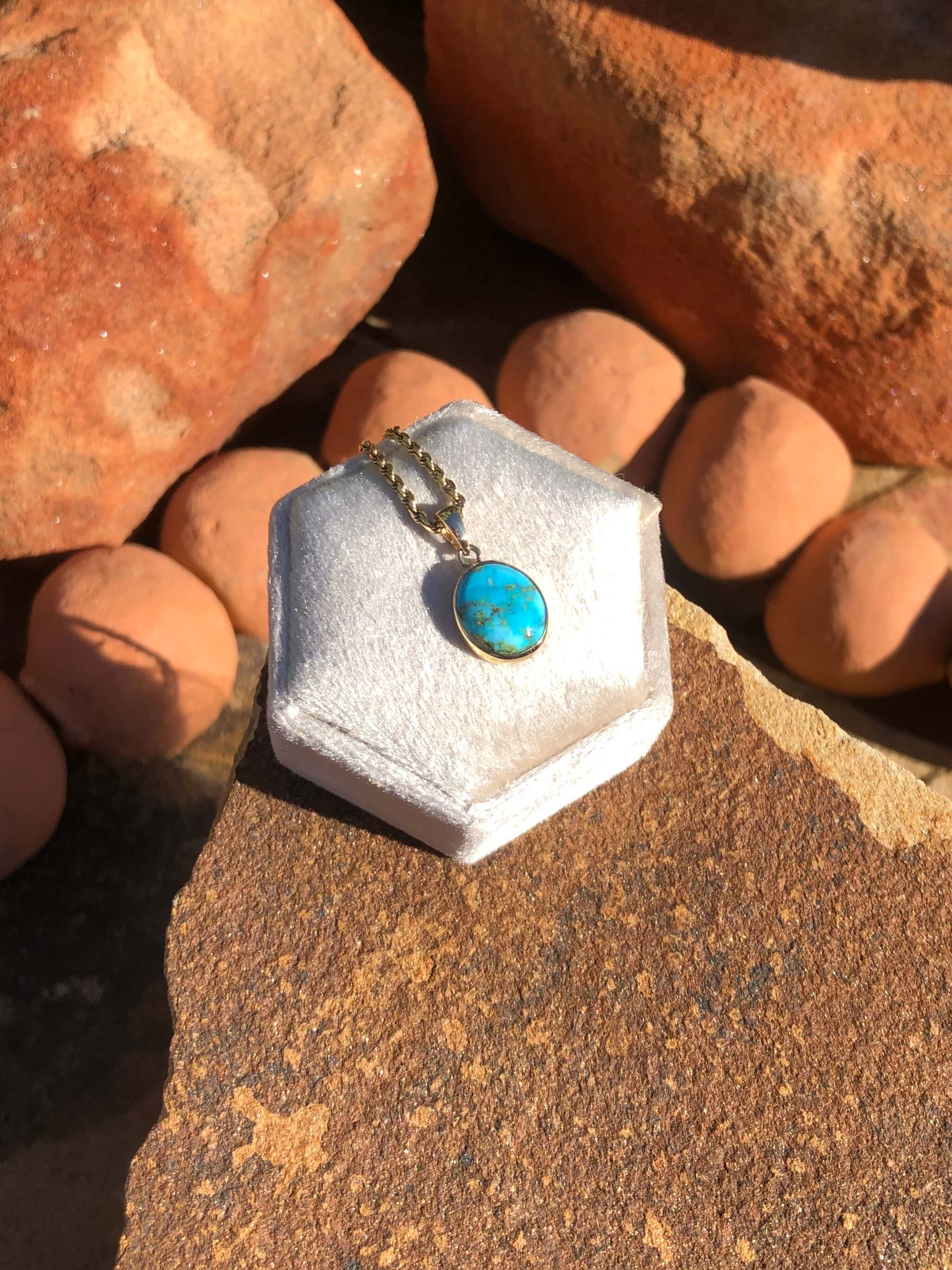 The Nordic 14k and Turquoise Pendant, 6 - Image 3