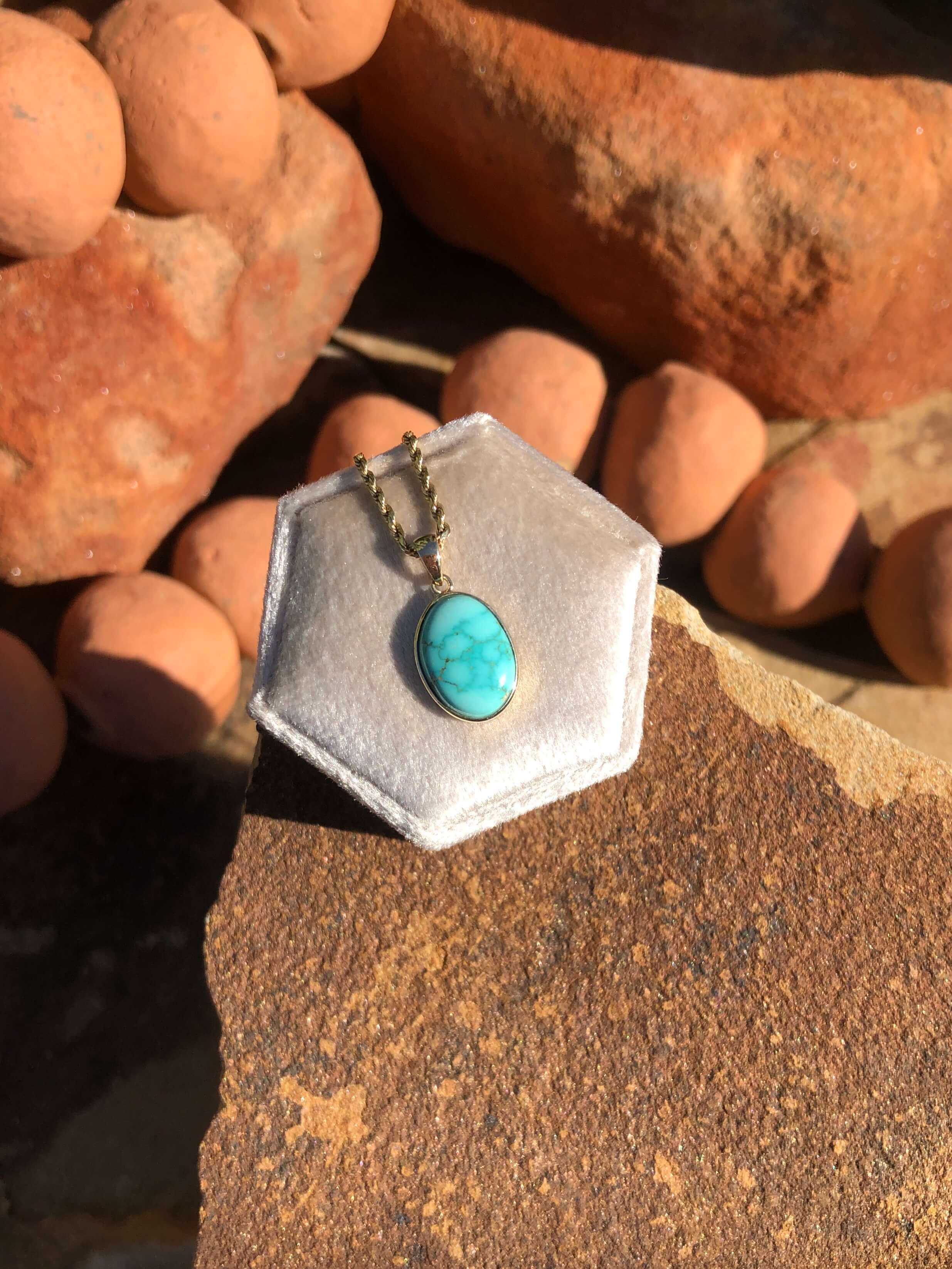 The Nordic 14k and Turquoise Pendant, 7 - Image 3