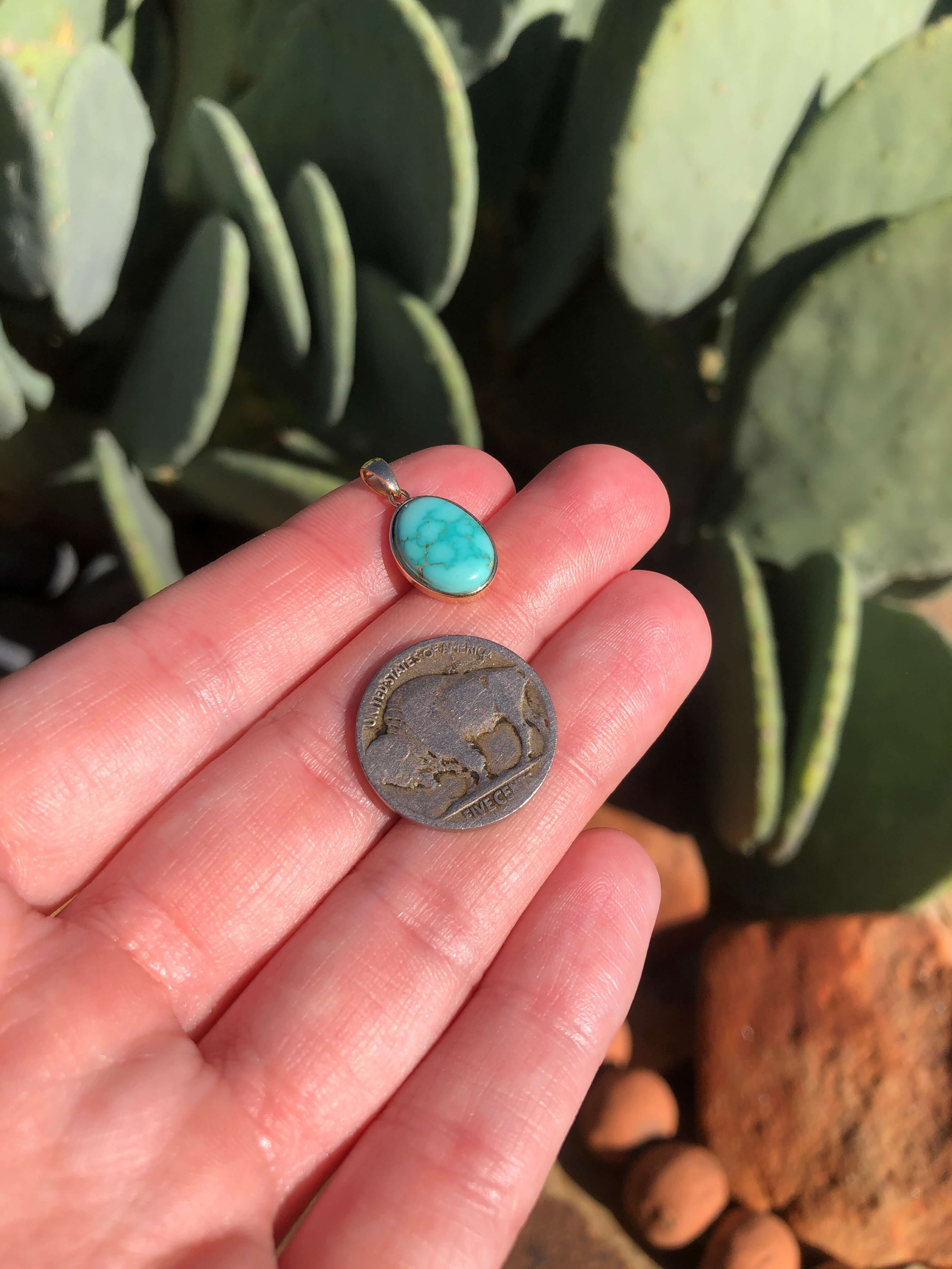 The Nordic 14k and Turquoise Pendant, 7 - Image 5