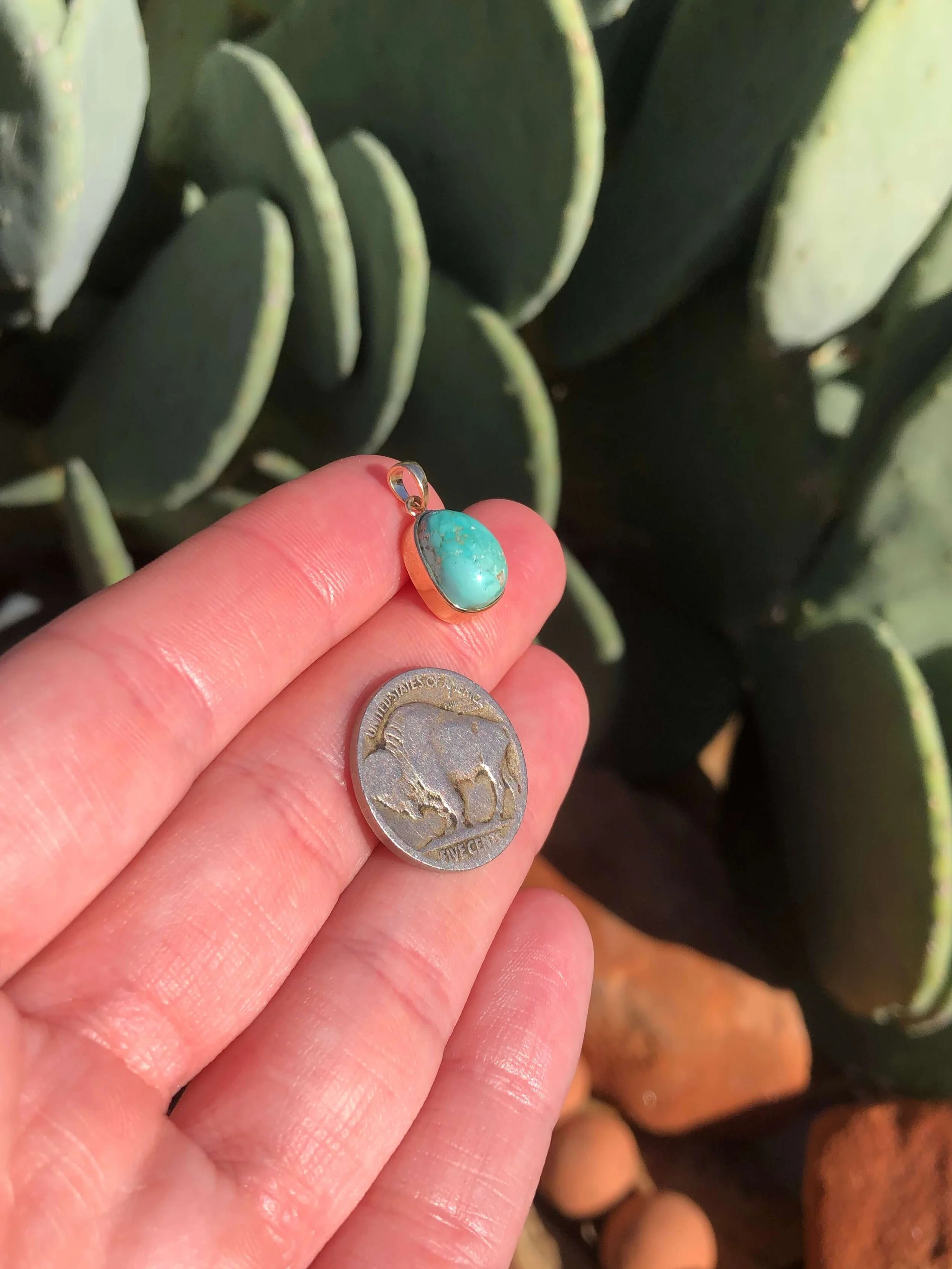 The Nordic 14k and Turquoise Pendant, 8 - Image 3