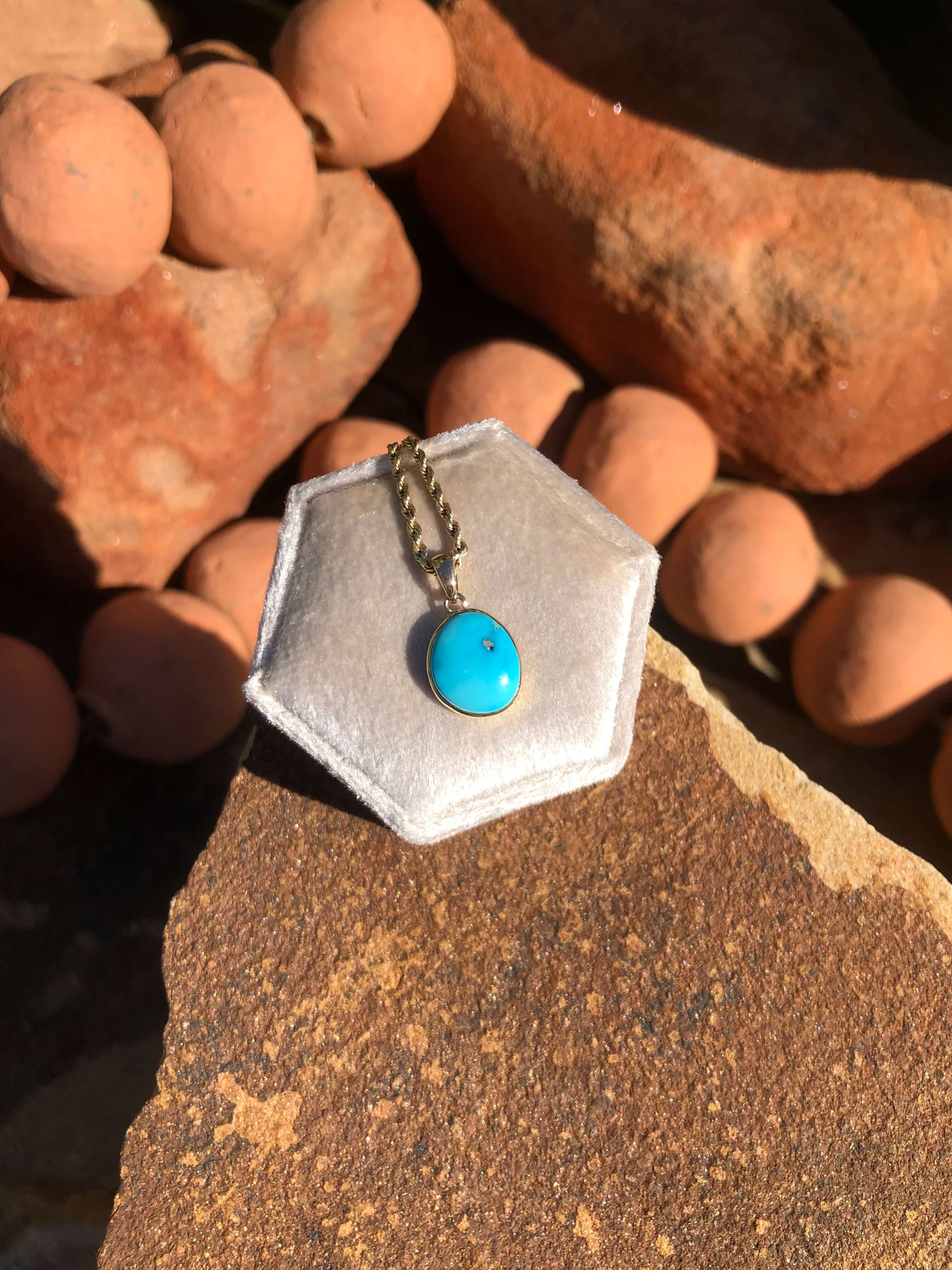The Nordic 14k and Turquoise Pendant, 9 - Image 3