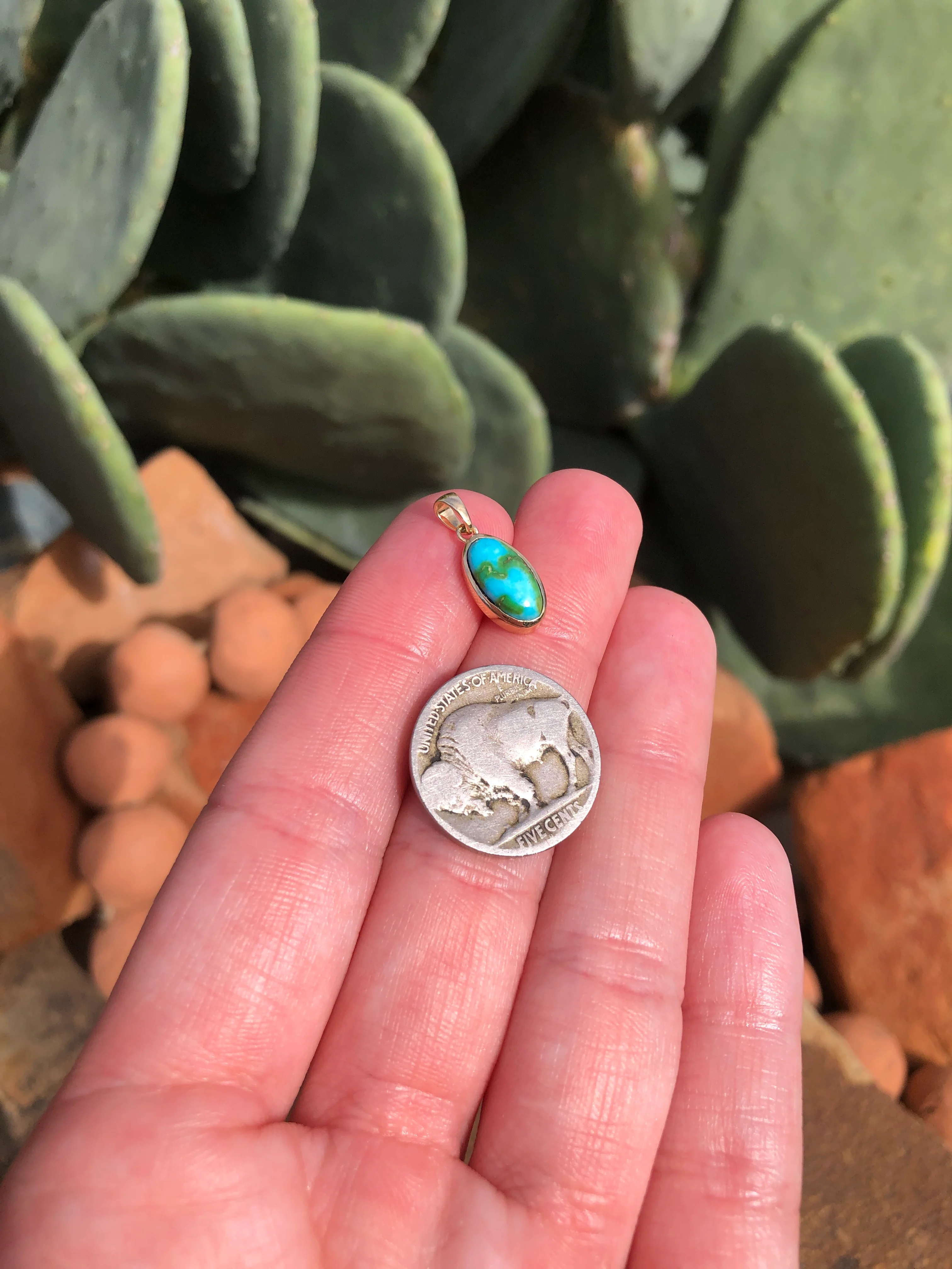 The Nordic 14k and Turquoise Pendant, 12 - Image 3