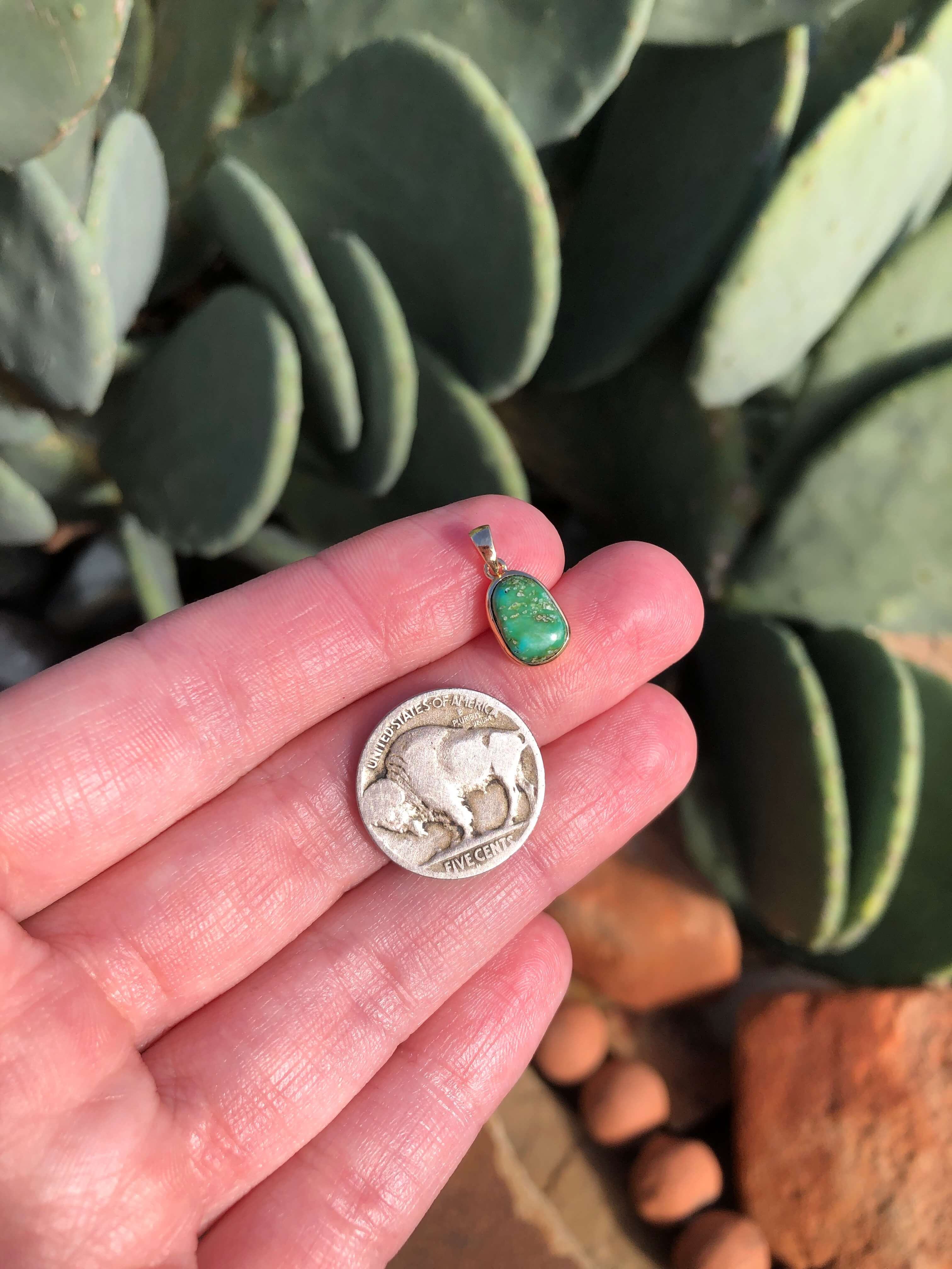 The Nordic 14k and Turquoise Pendant, 14 - Image 3