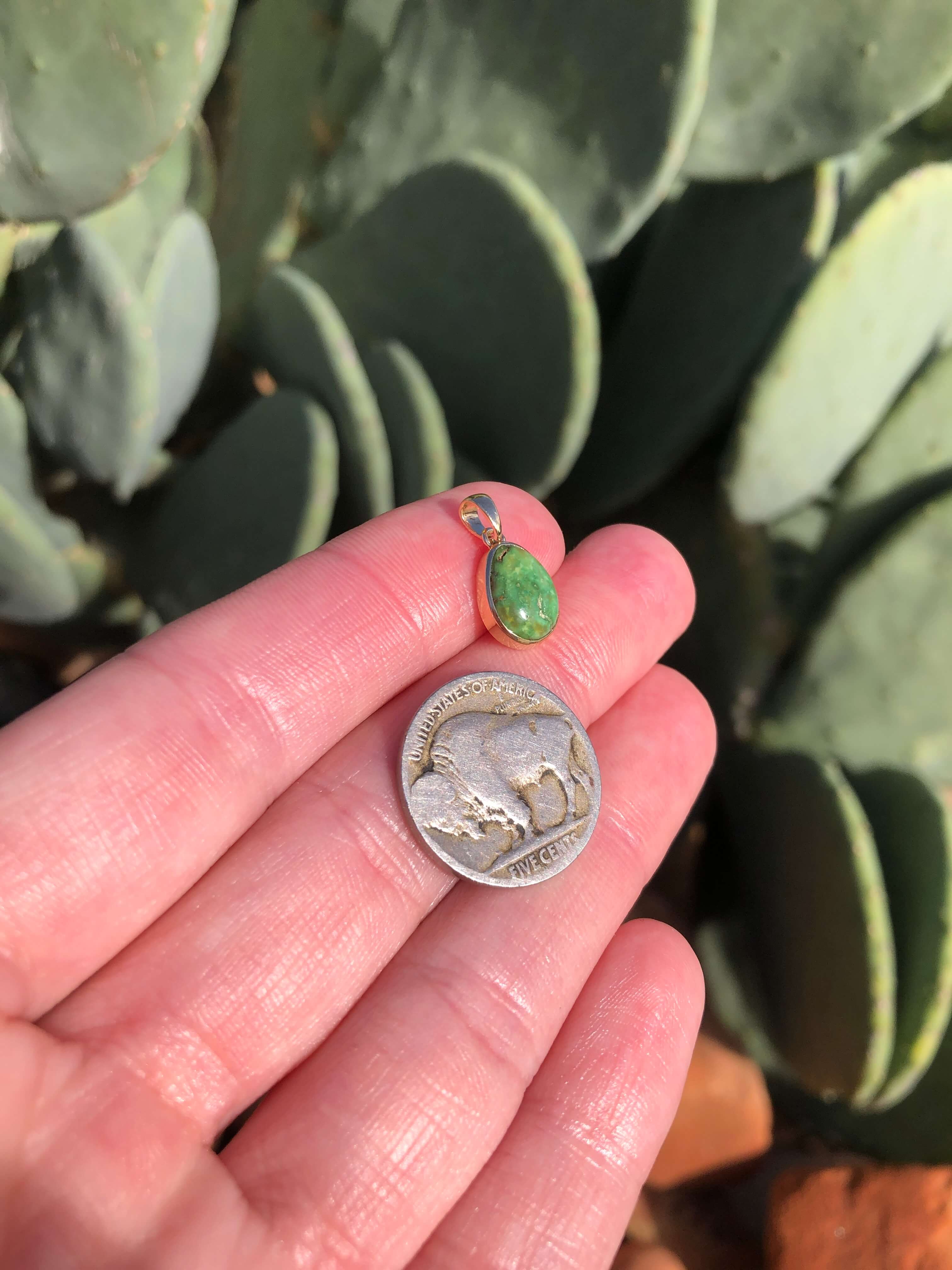 The Nordic 14k and Turquoise Pendant, 15 - Image 5