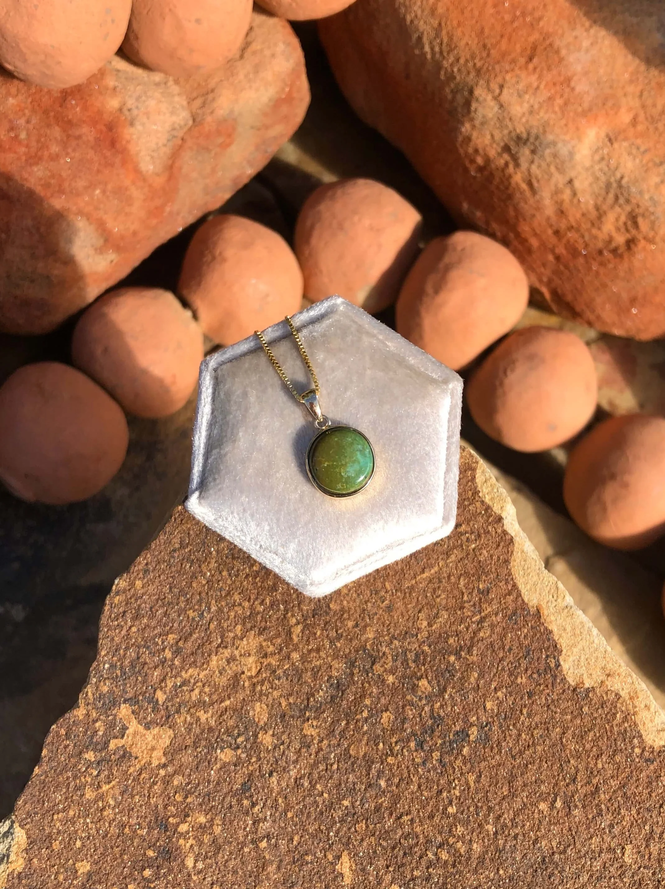 The Nordic 14k and Turquoise Pendant, 16