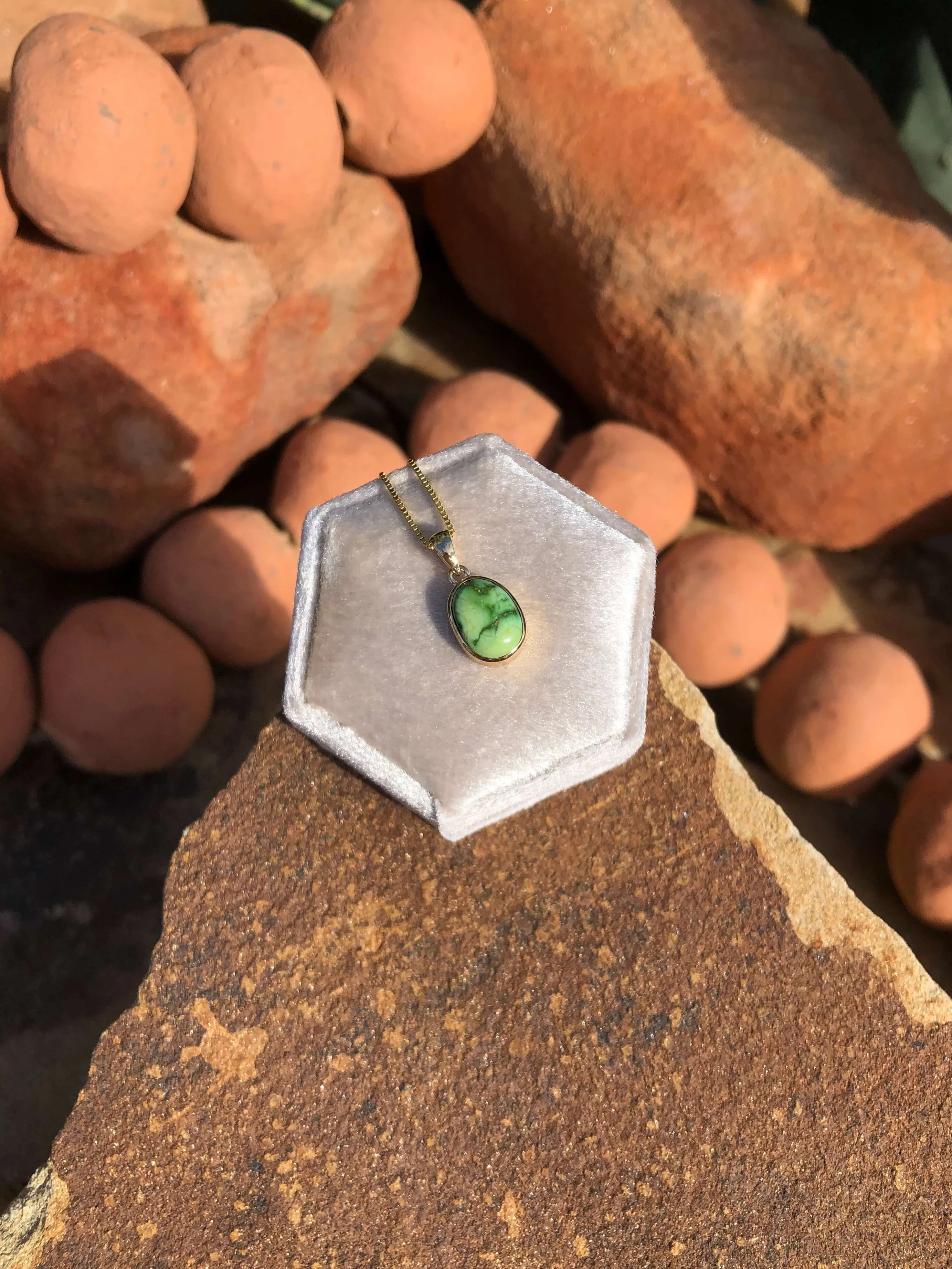 The Nordic 14k and Turquoise Pendant, 18