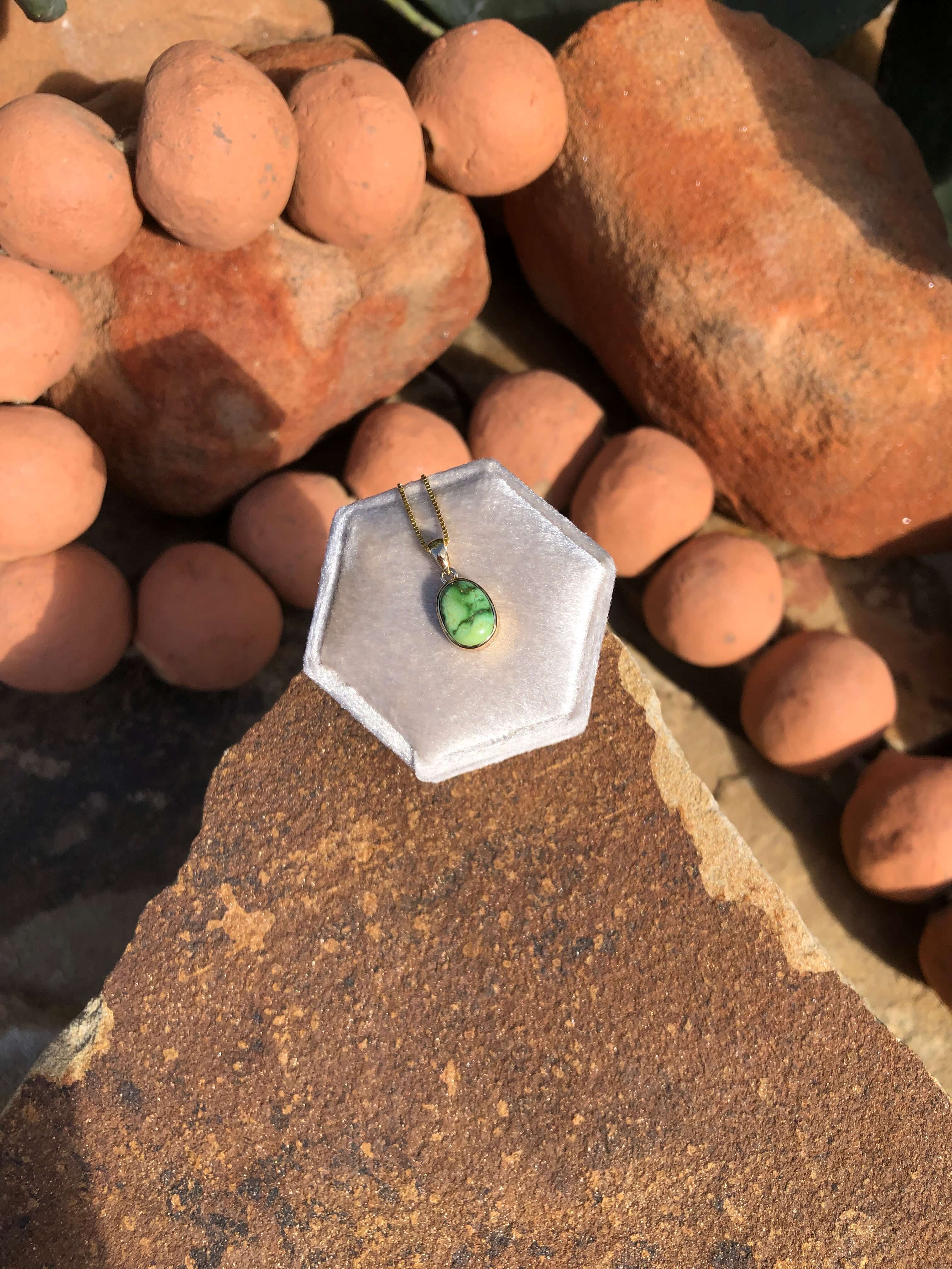 The Nordic 14k and Turquoise Pendant, 18 - Image 8
