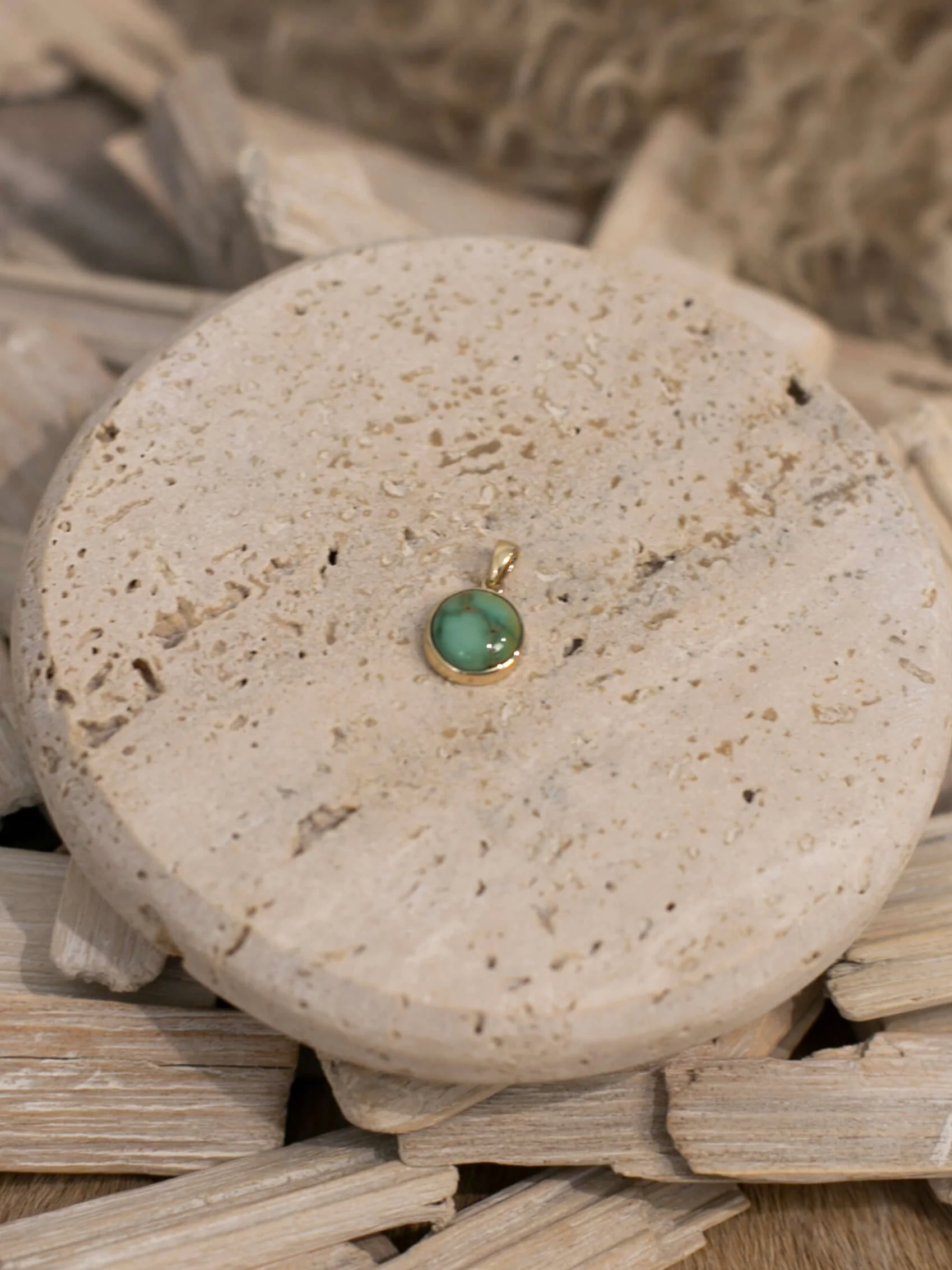 The Nordic 14k and Turquoise Pendant, 3 - Image 2