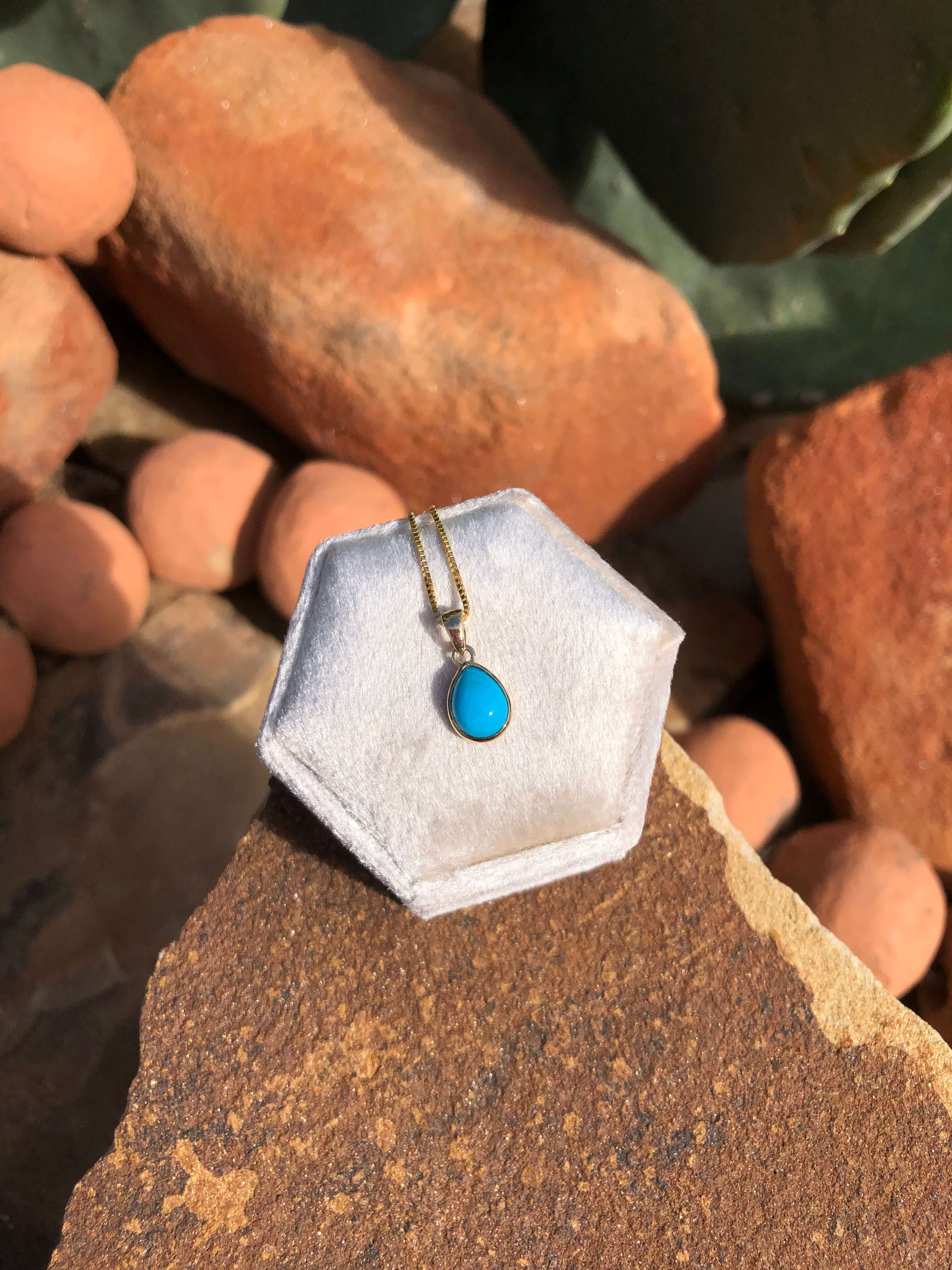 The Nordic 14k and Turquoise Pendant, 20