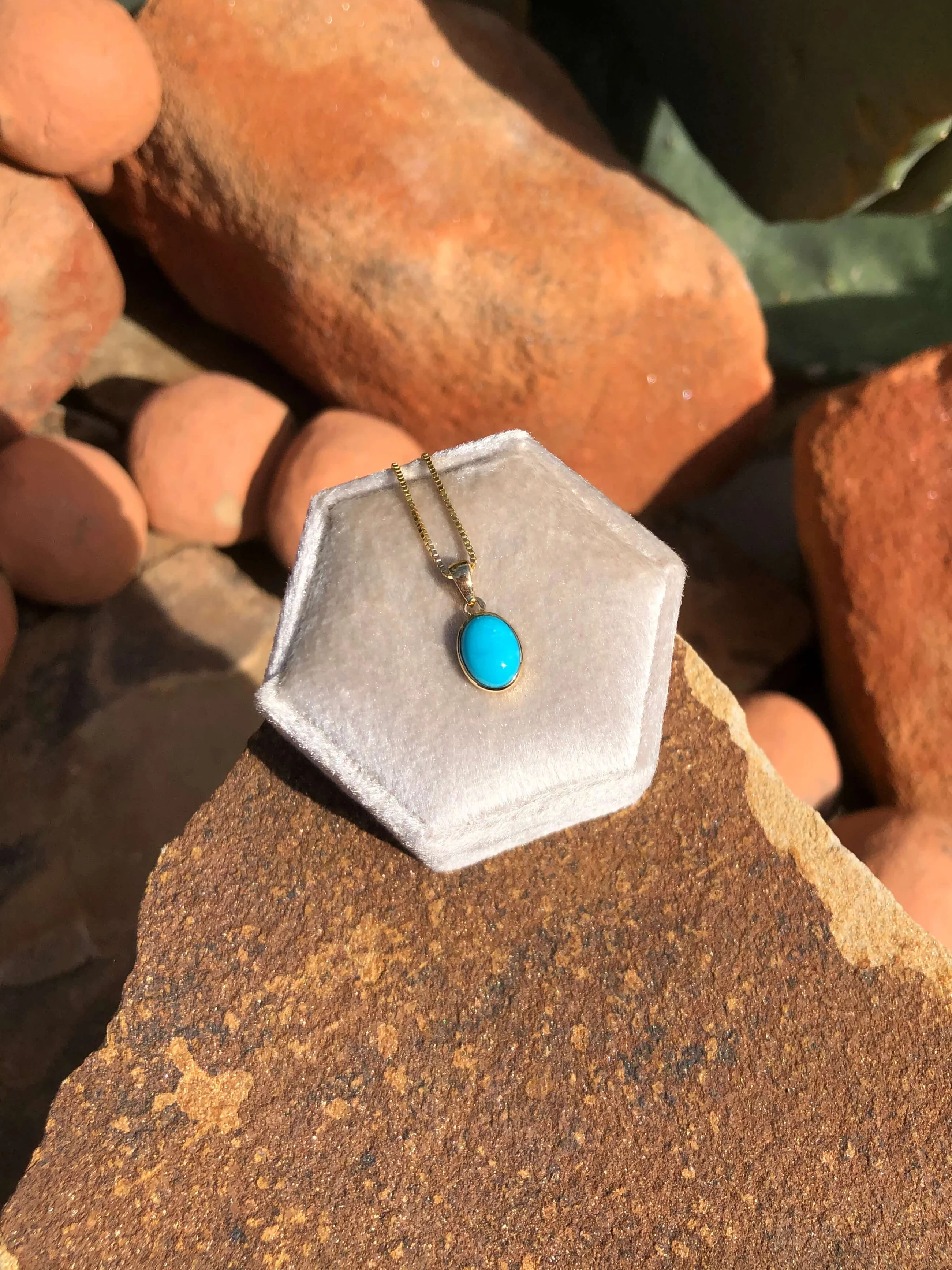 The Nordic 14k and Turquoise Pendant, 21