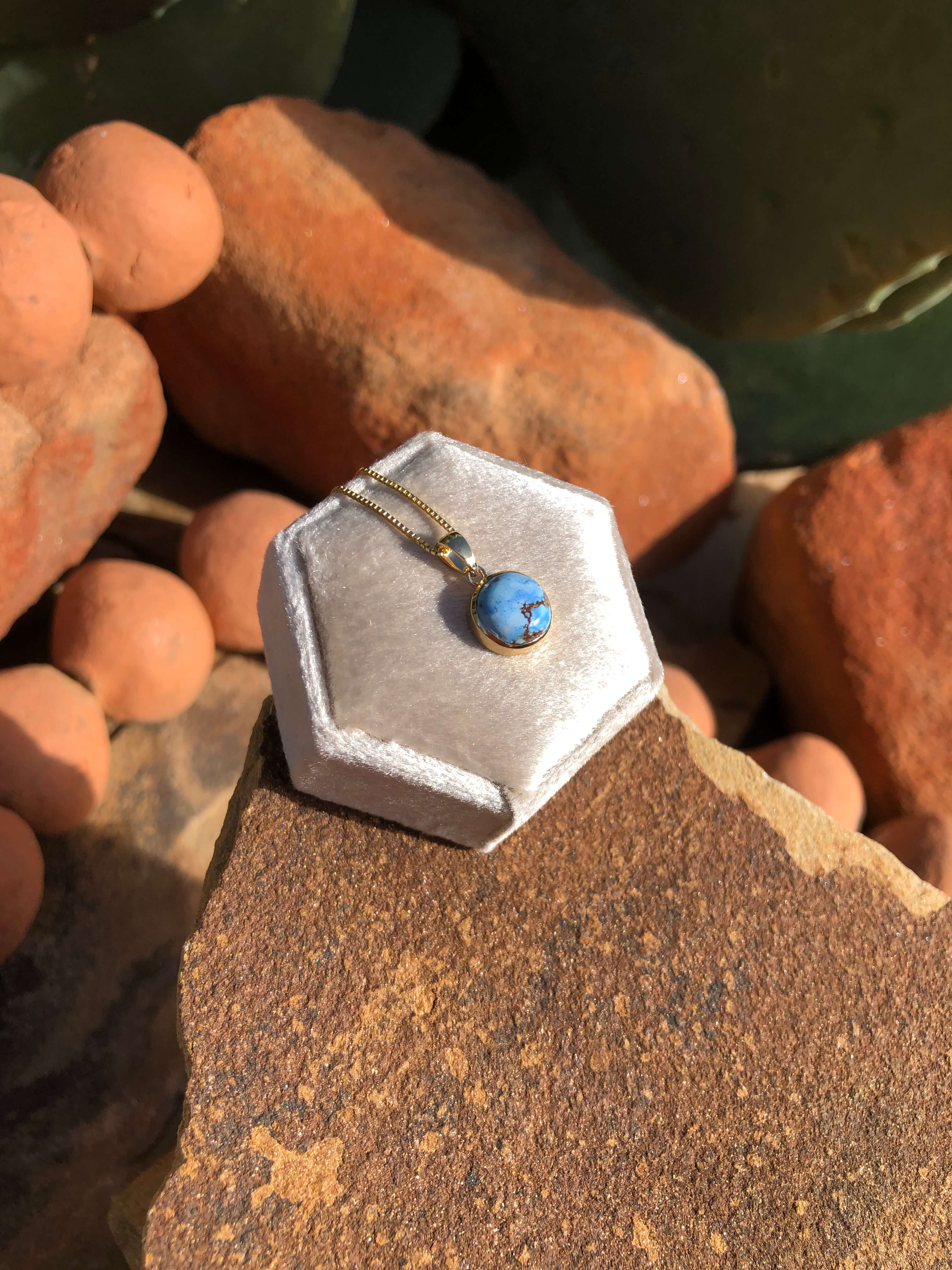 The Nordic 14k and Turquoise Pendant, 23 - Image 2