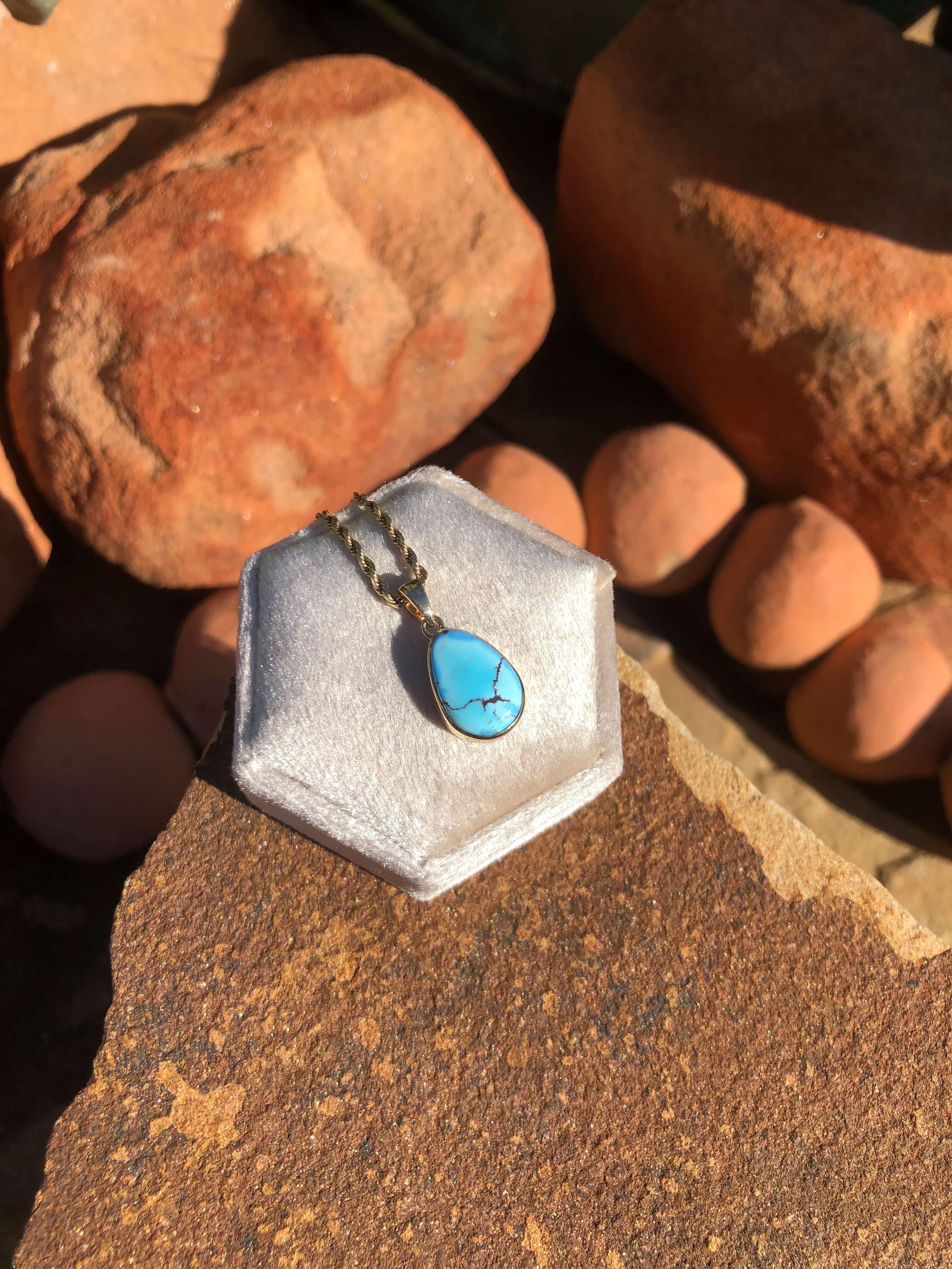 The Nordic 14k and Turquoise Pendant, 24 - Image 4