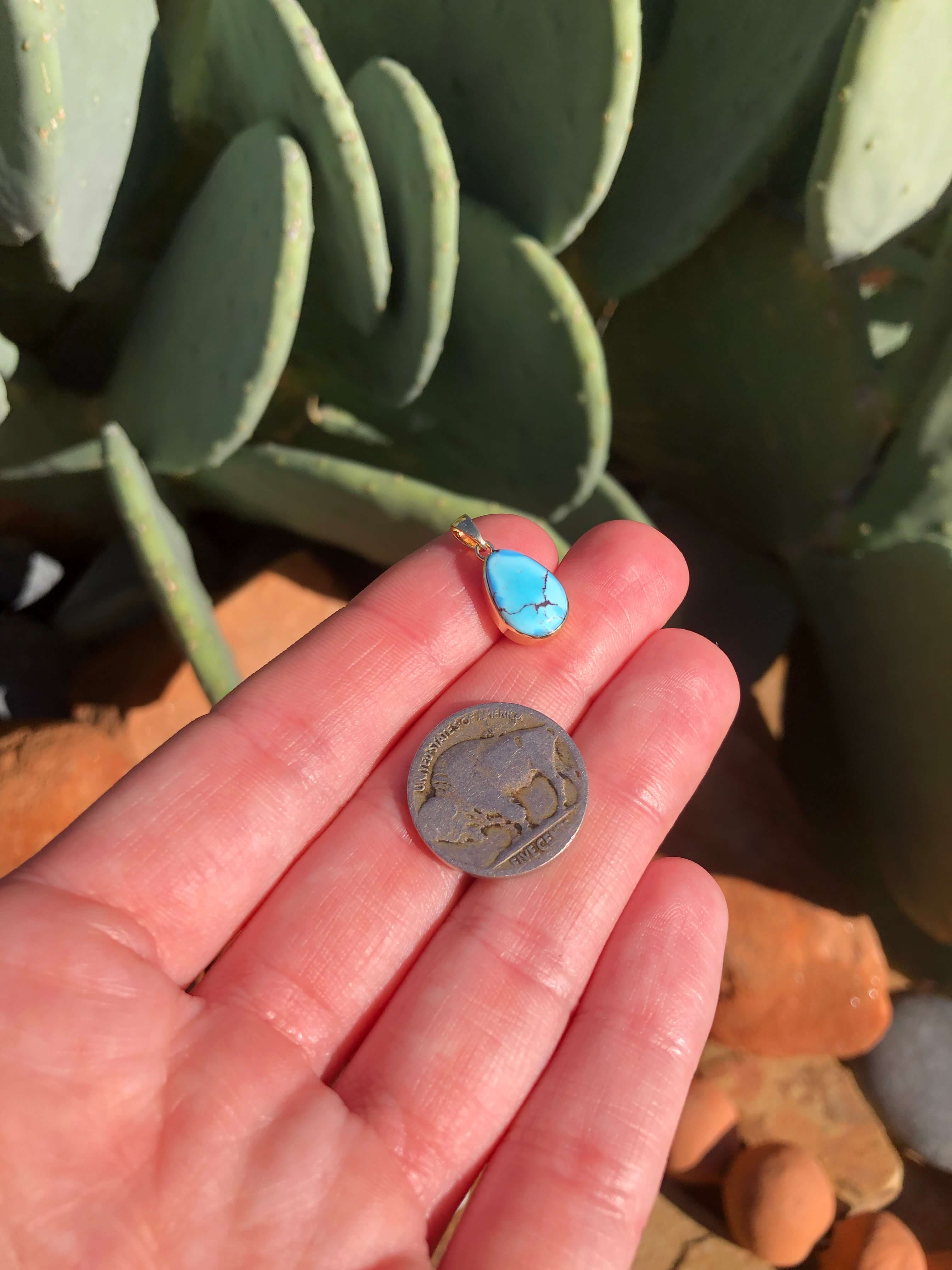The Nordic 14k and Turquoise Pendant, 24 - Image 6