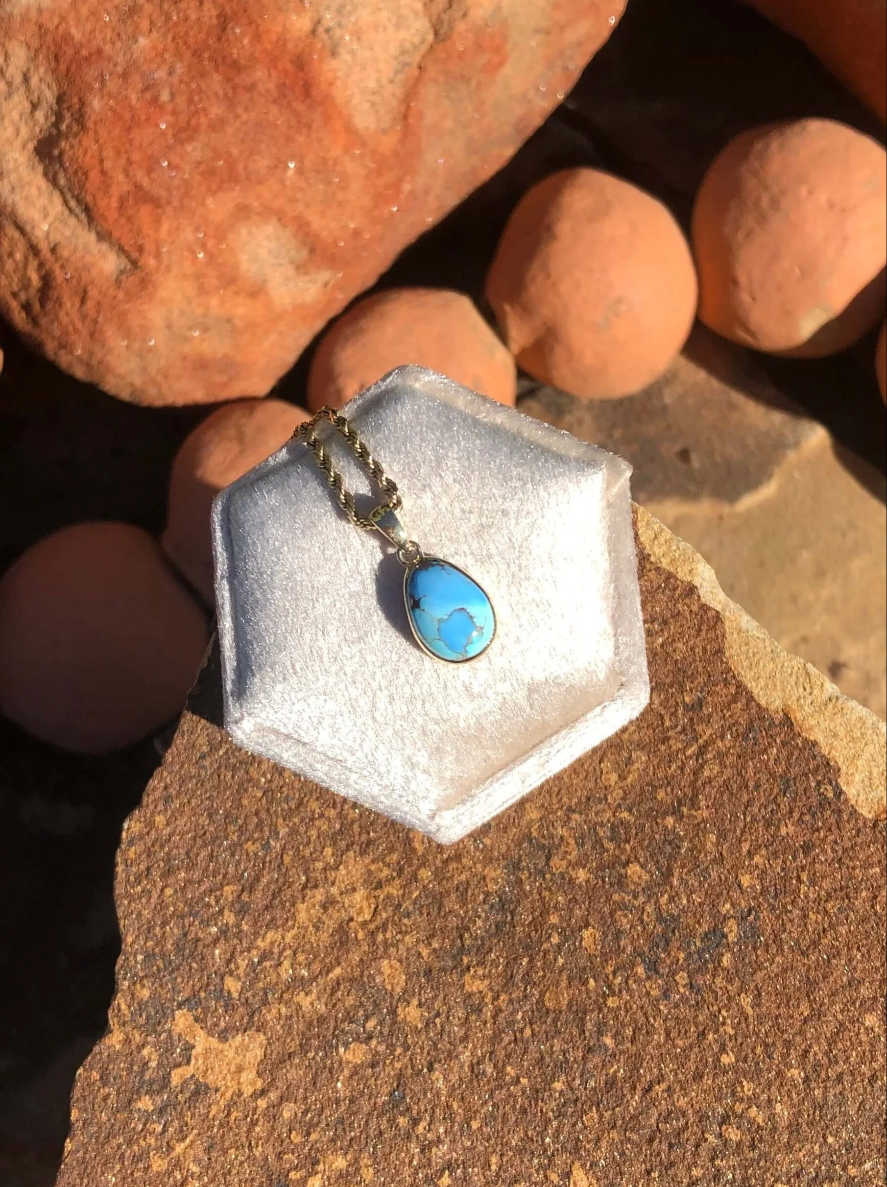 The Nordic 14k and Turquoise Pendant, 25
