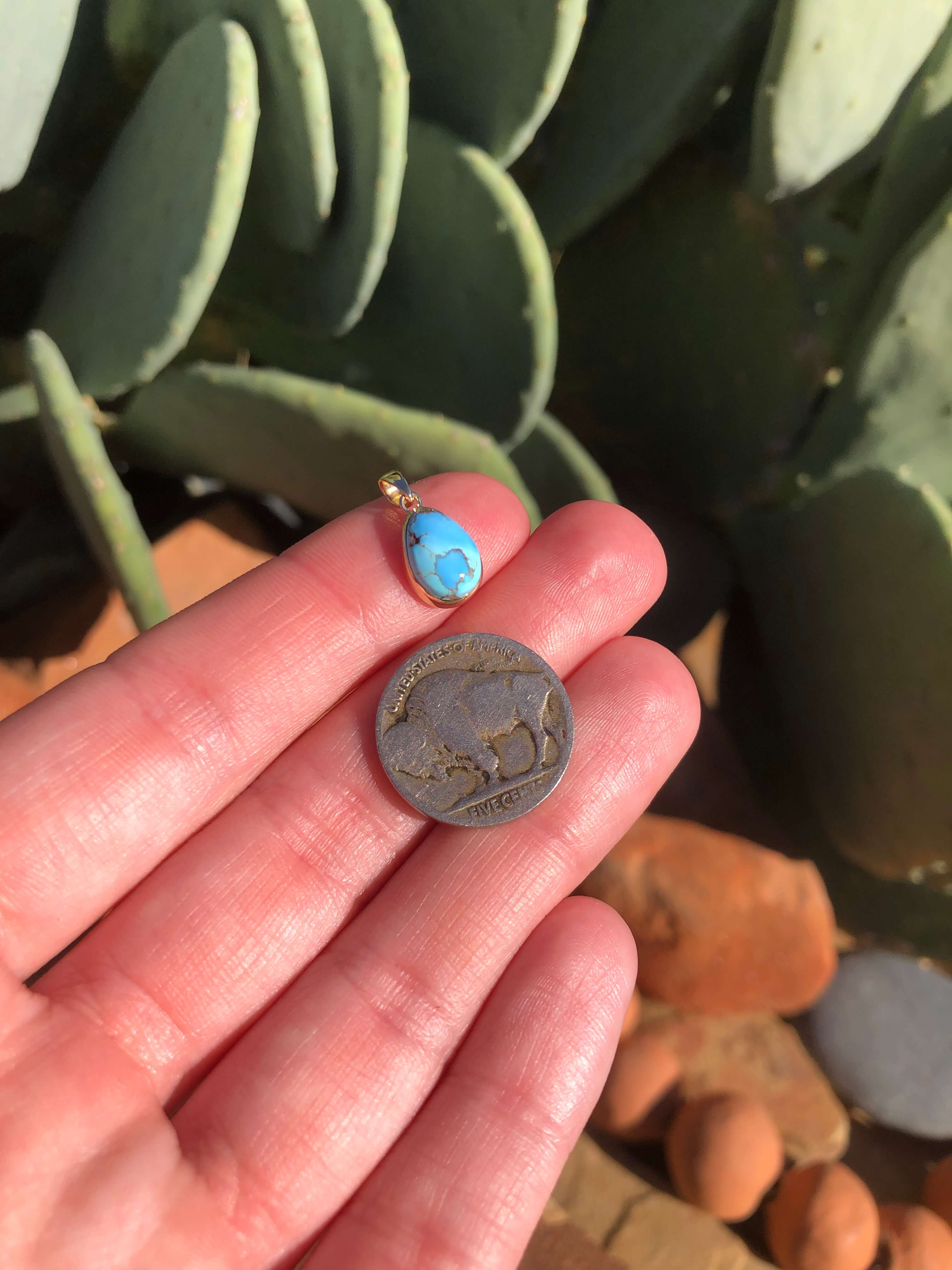 The Nordic 14k and Turquoise Pendant, 25 - Image 4
