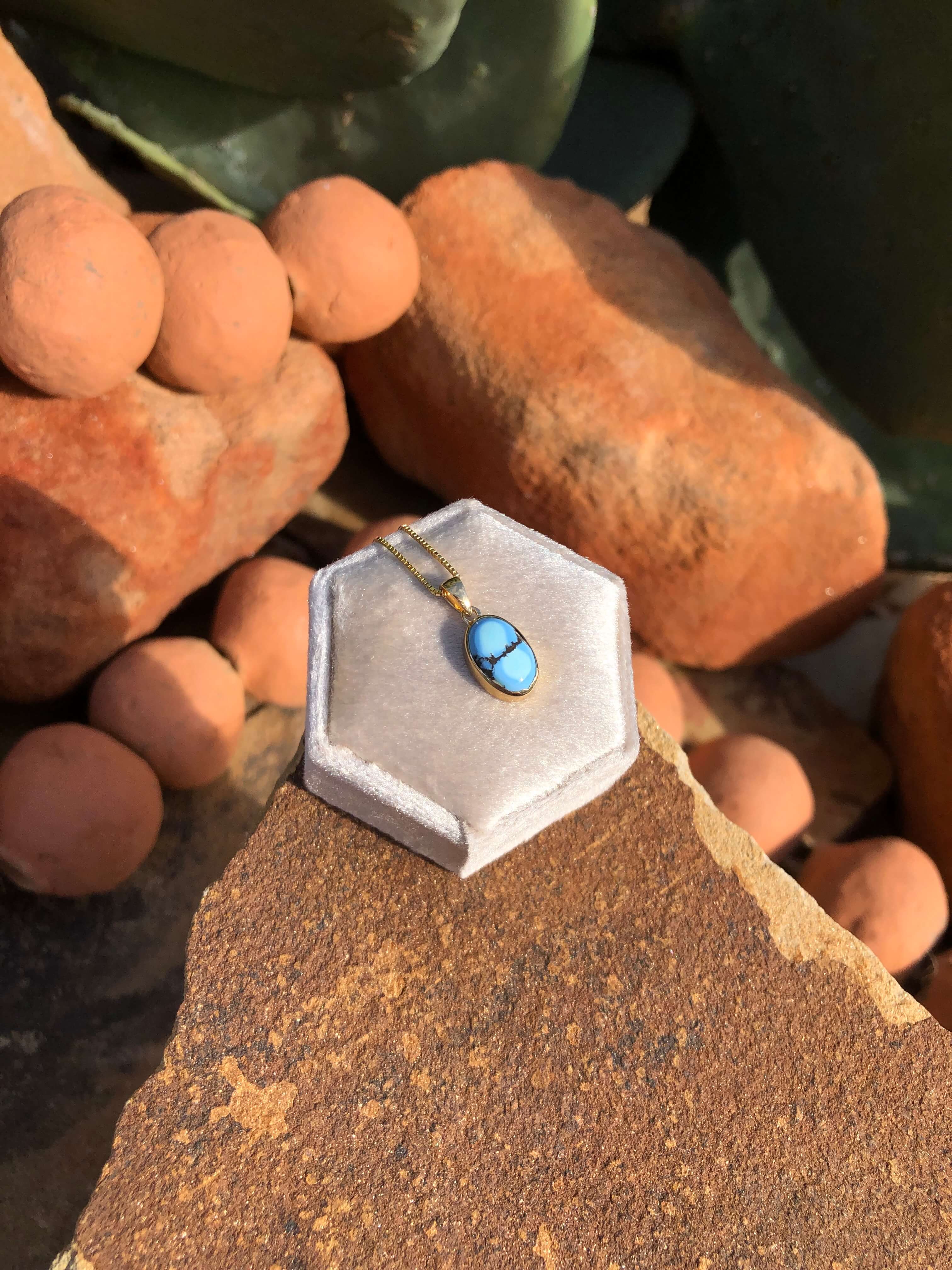 The Nordic 14k and Turquoise Pendant, 26 - Image 2