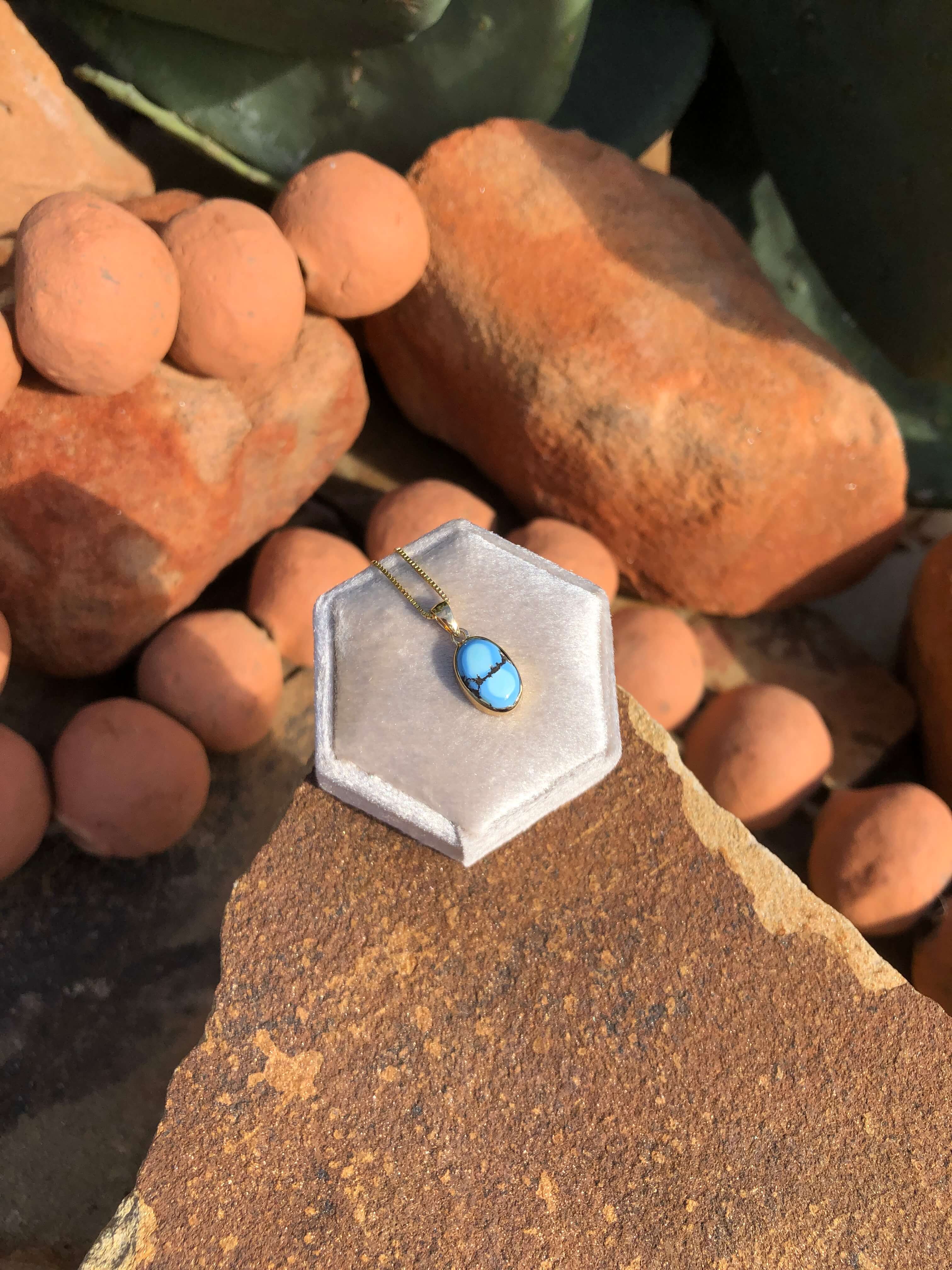 The Nordic 14k and Turquoise Pendant, 26 - Image 3
