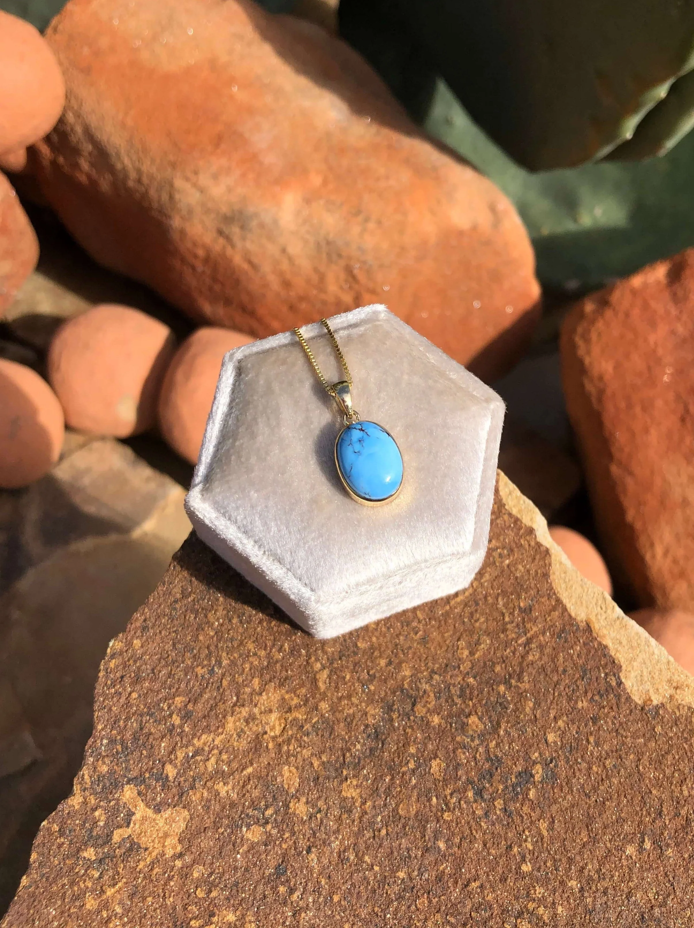 The Nordic 14k and Turquoise Pendant, 27