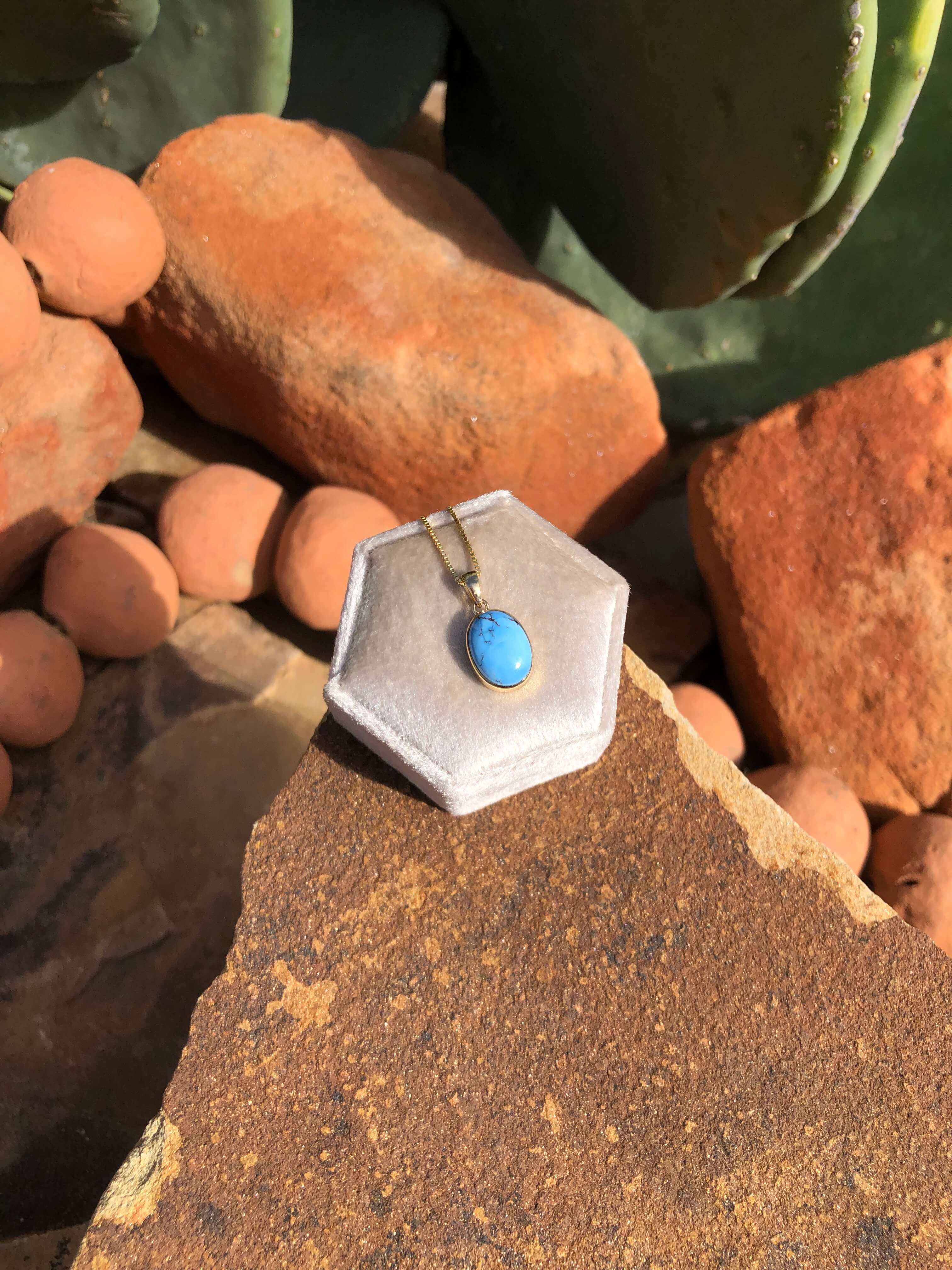 The Nordic 14k and Turquoise Pendant, 27 - Image 4