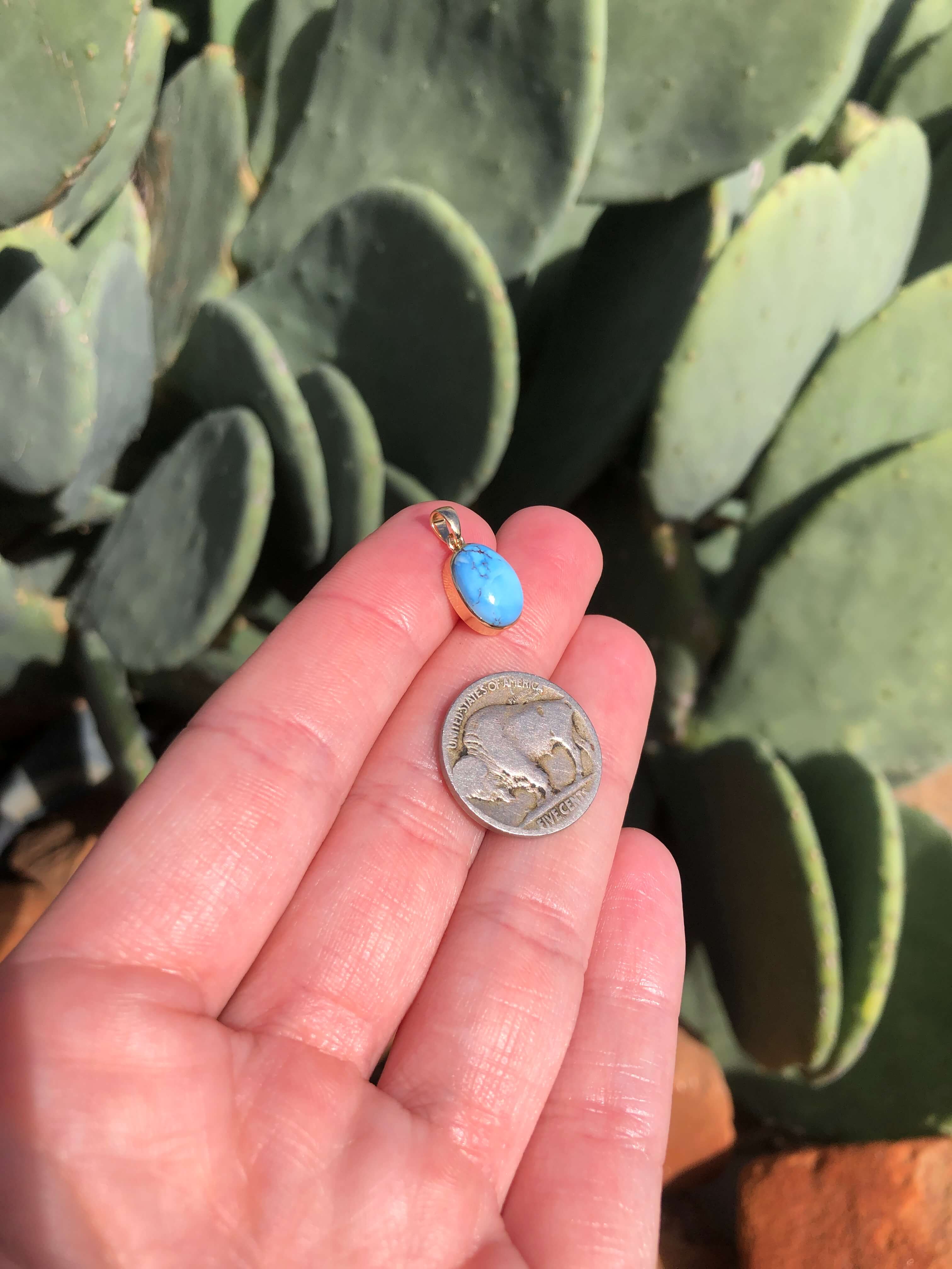 The Nordic 14k and Turquoise Pendant, 27 - Image 6