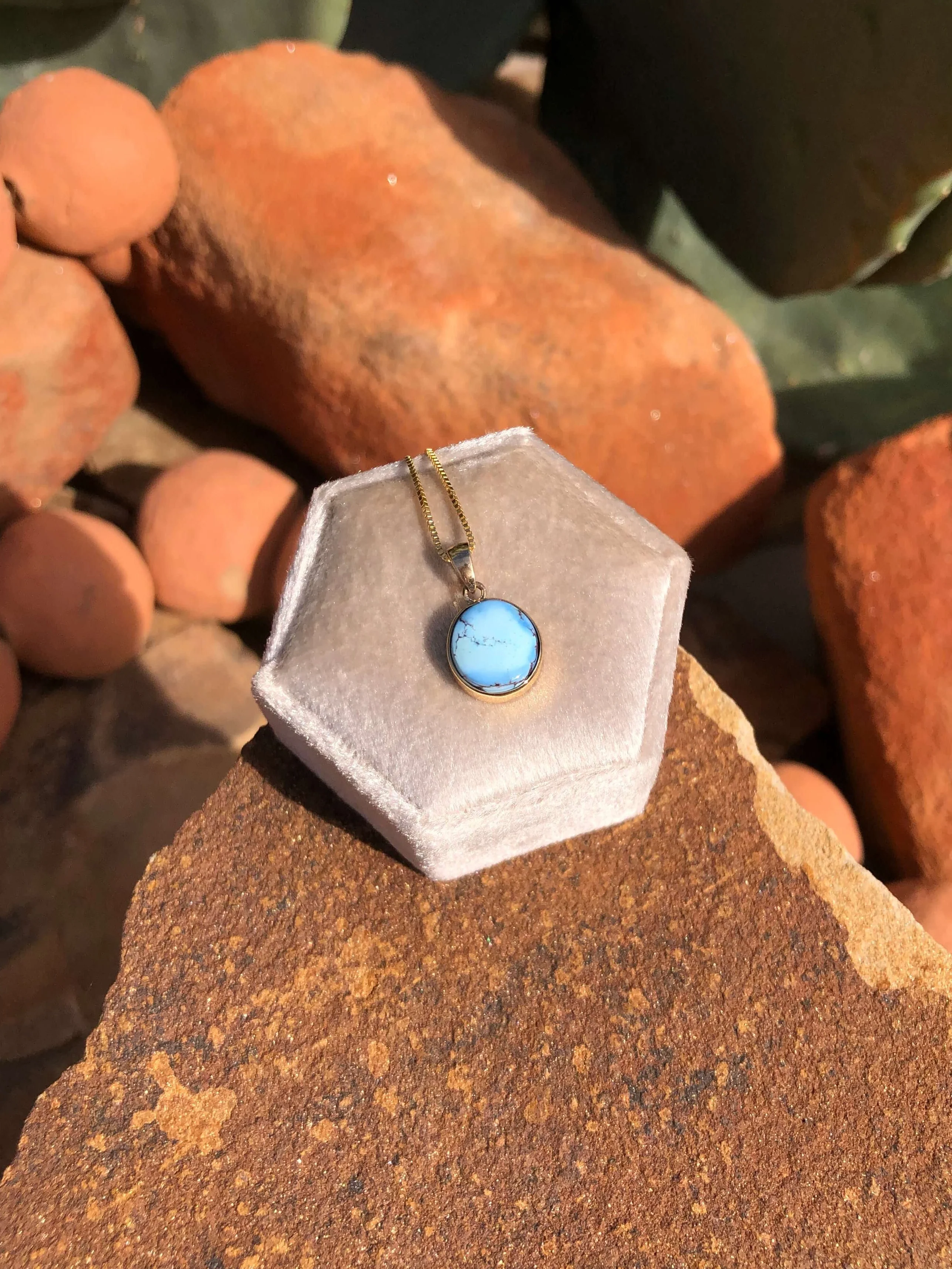 The Nordic 14k and Turquoise Pendant, 28