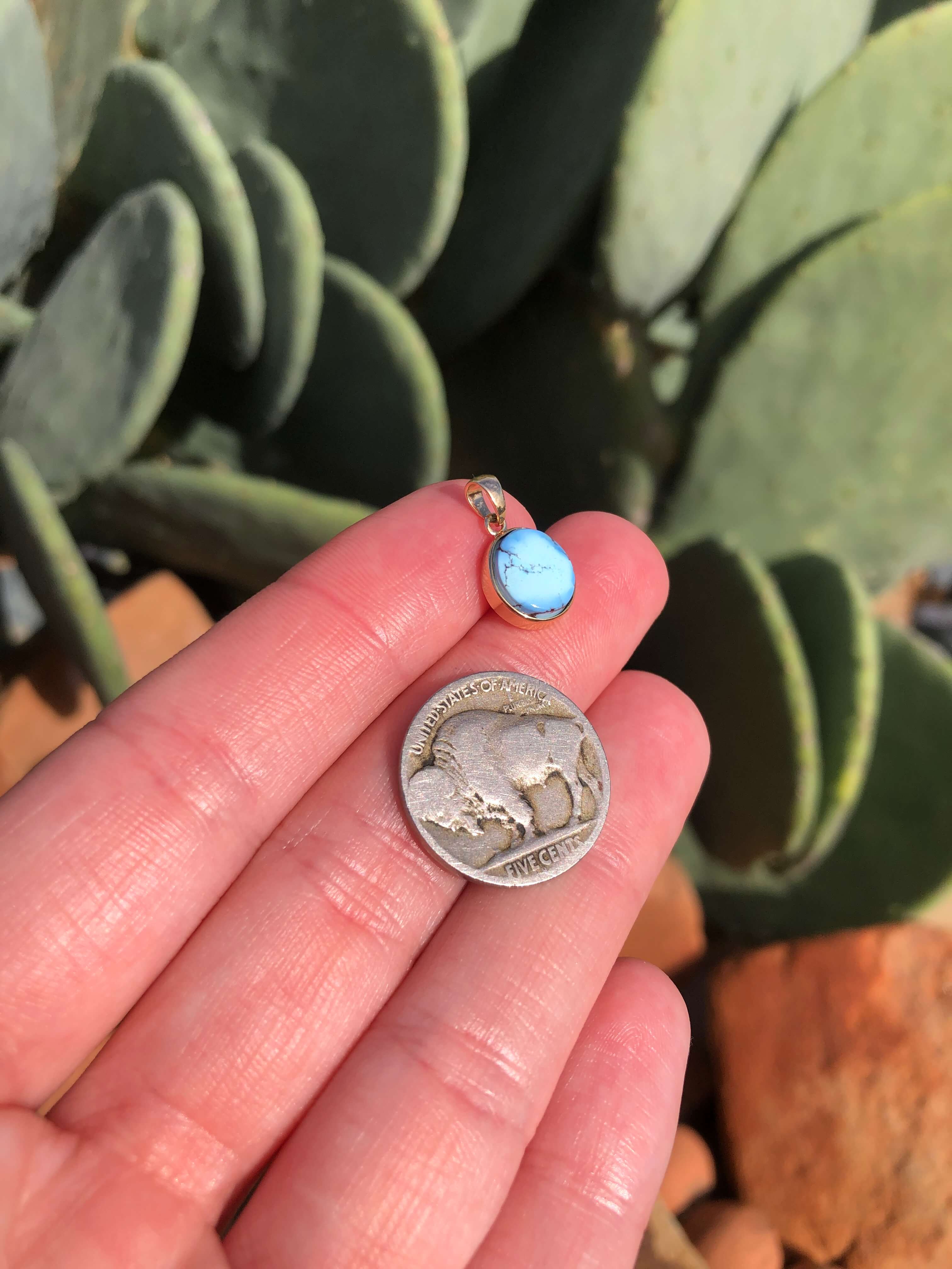 The Nordic 14k and Turquoise Pendant, 28 - Image 7