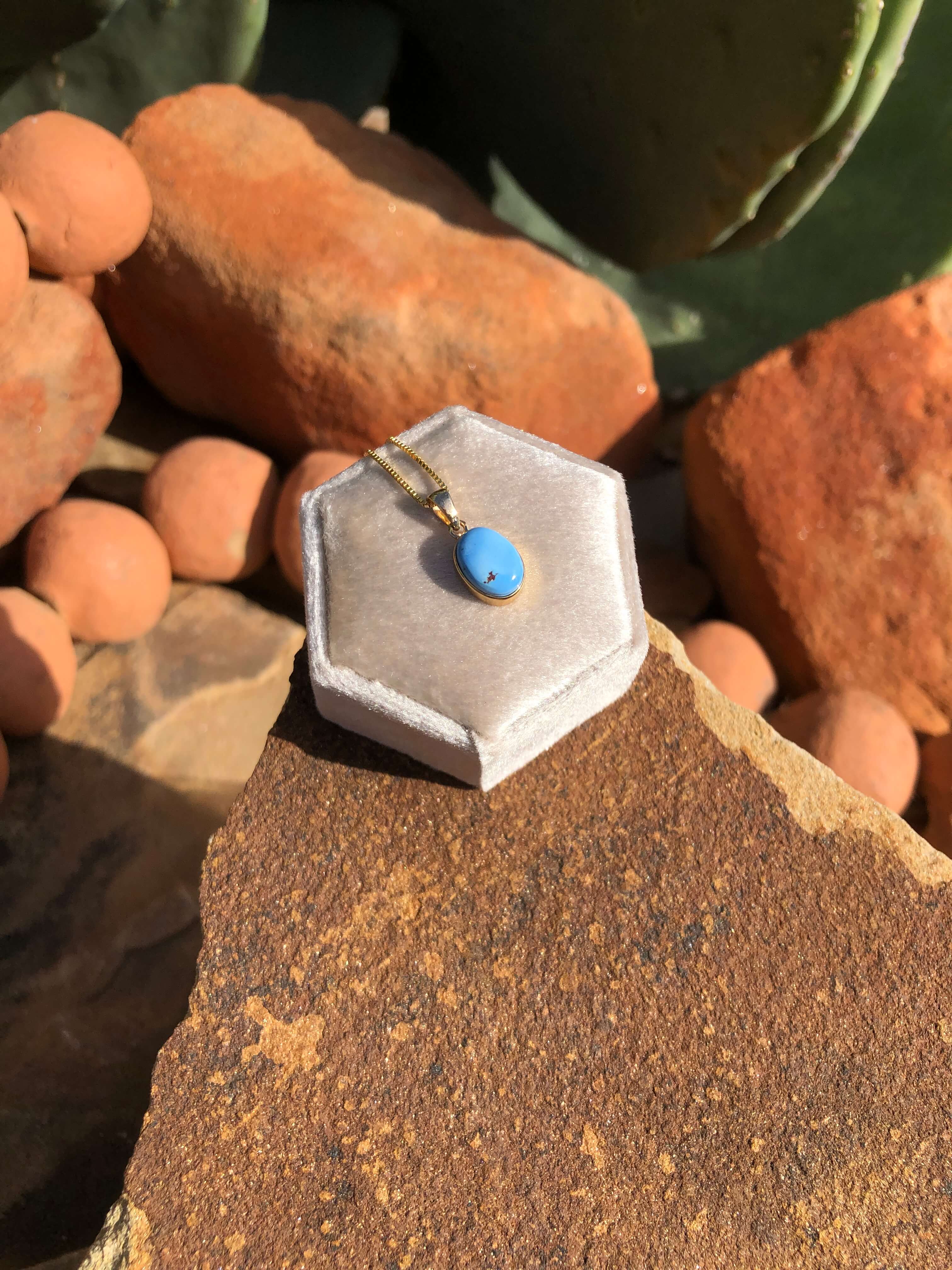 The Nordic 14k and Turquoise Pendant, 29 - Image 3