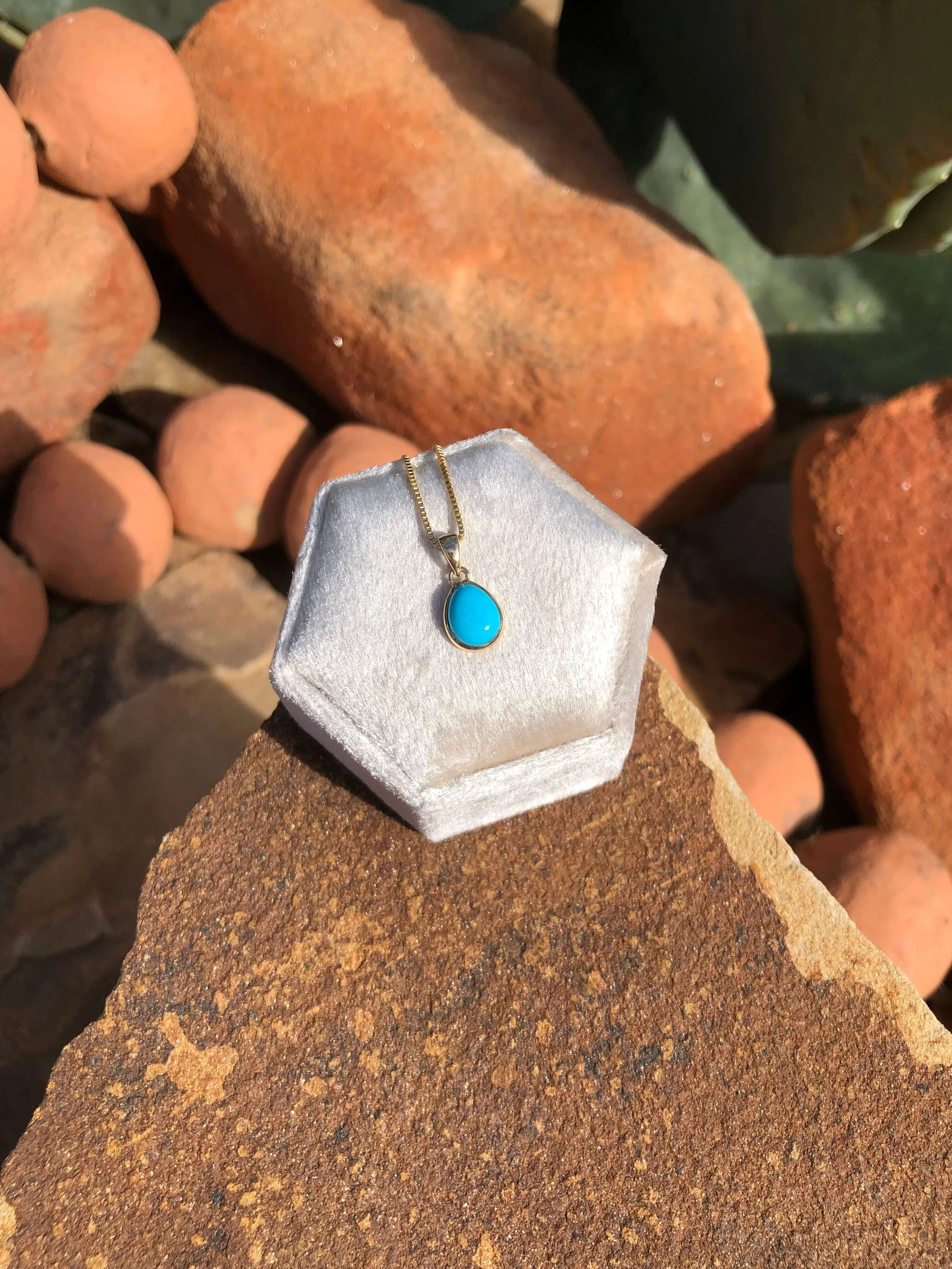 The Nordic 14k and Turquoise Pendant, 30