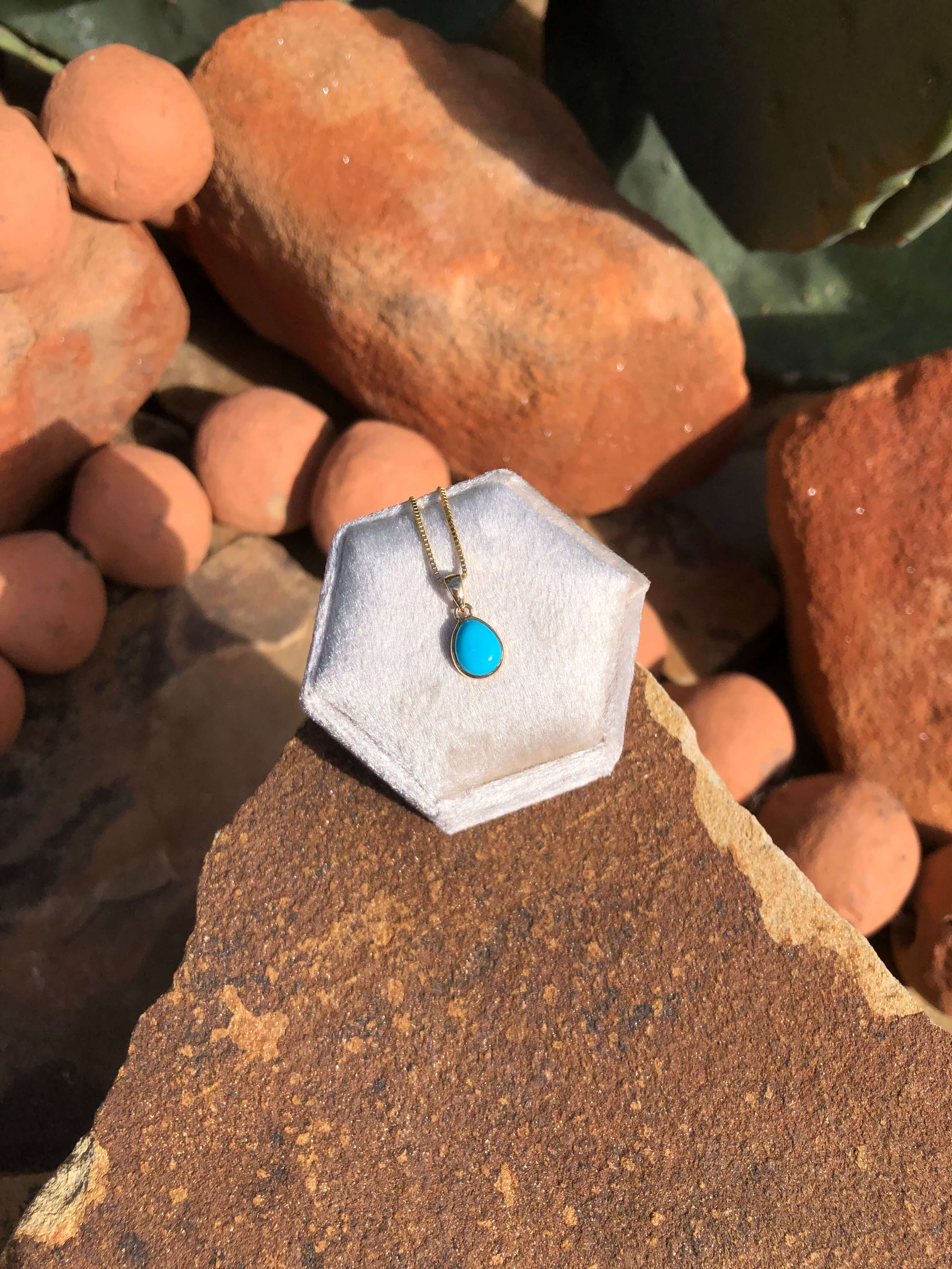 The Nordic 14k and Turquoise Pendant, 30 - Image 2