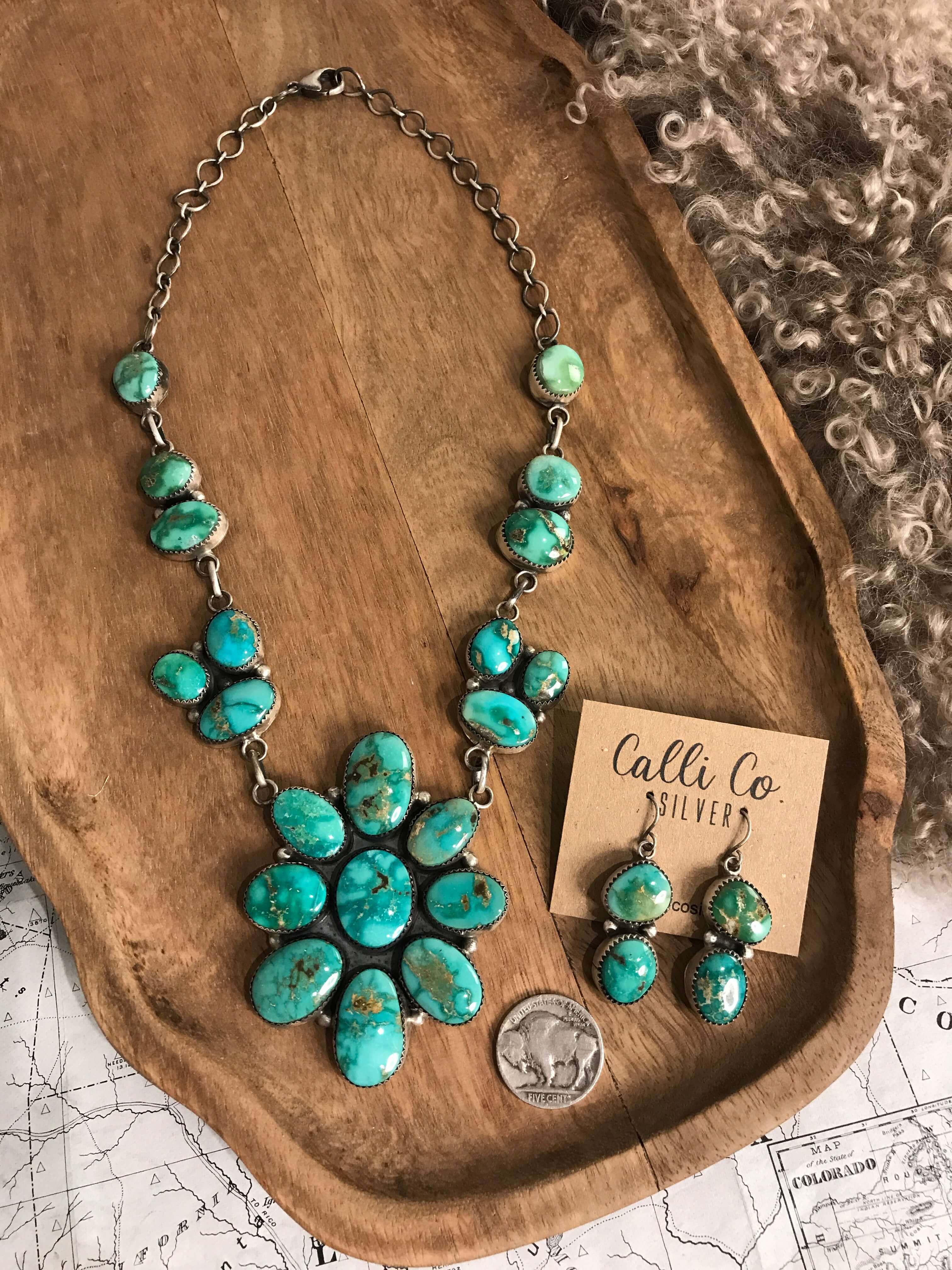 The Oakhaven Turquoise Statement Necklace Set - Image 3