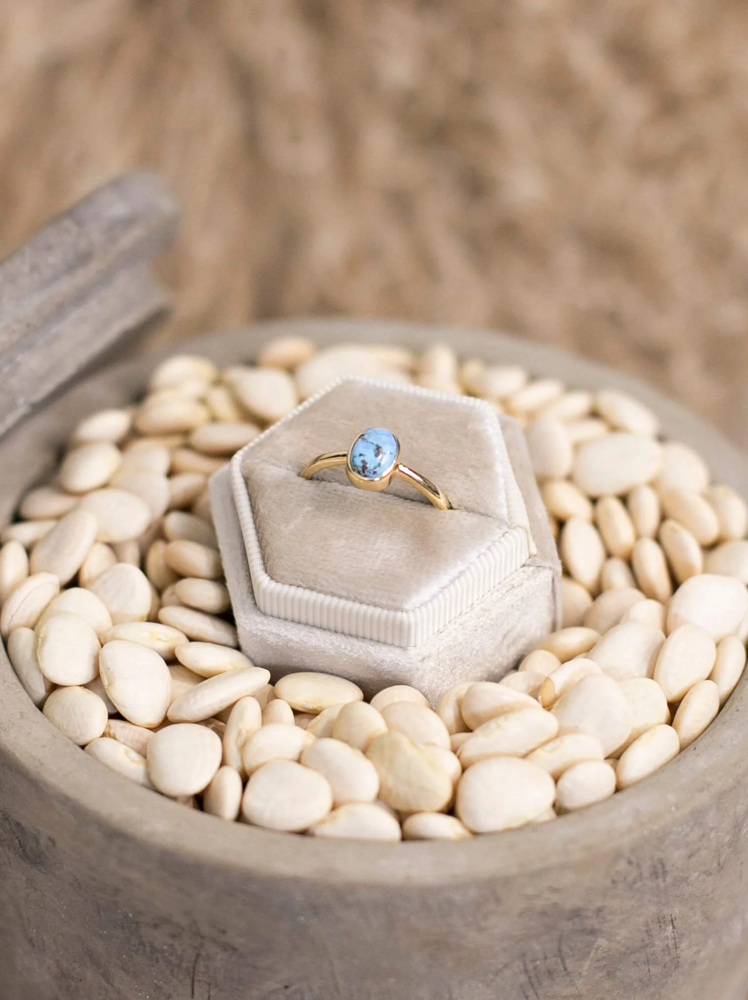 The Paris 14k and Turquoise Ring 10, Sz 9