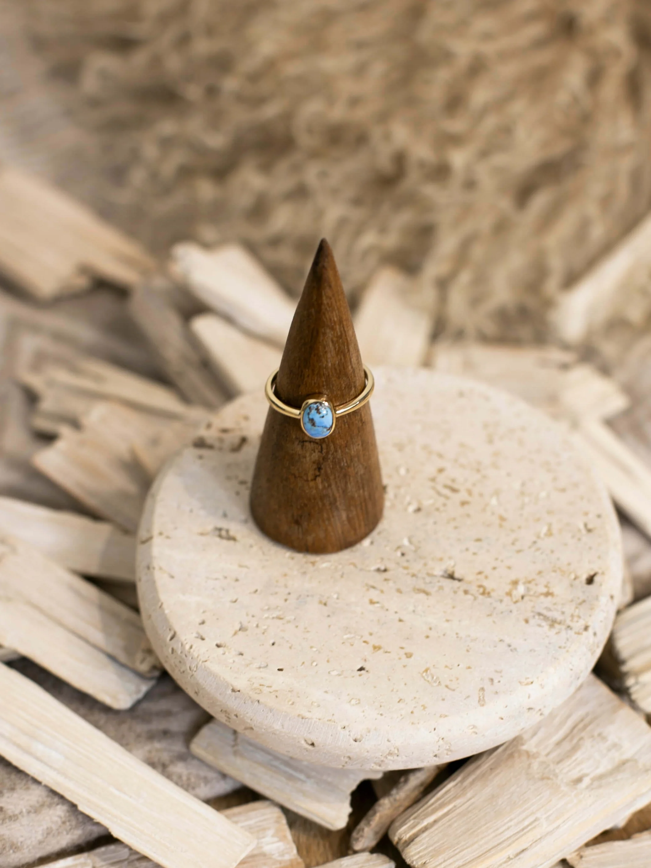 The Paris 14k and Turquoise Ring 10, Sz 9 - Image 3