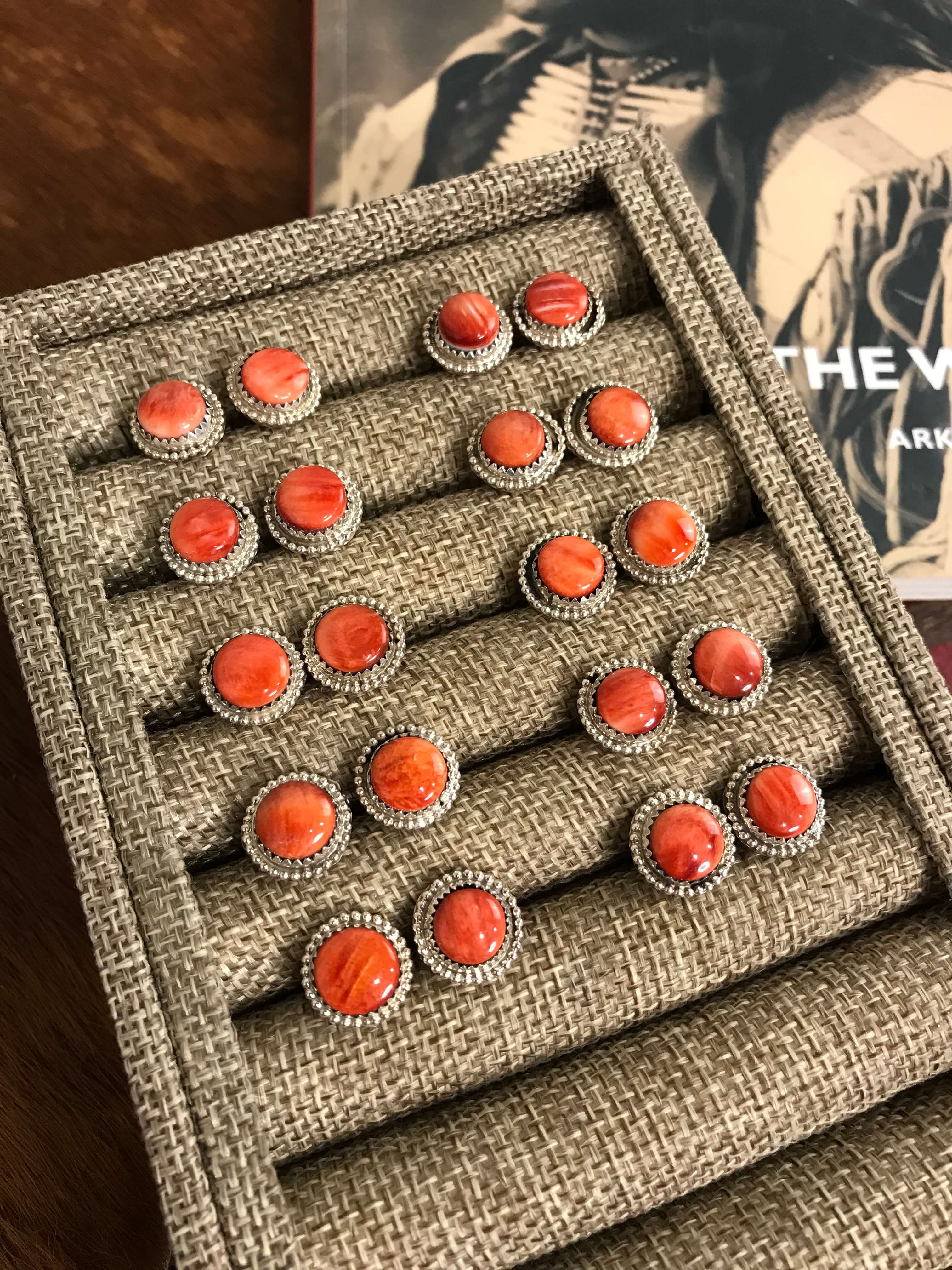 The Petite Red Spiny Studs