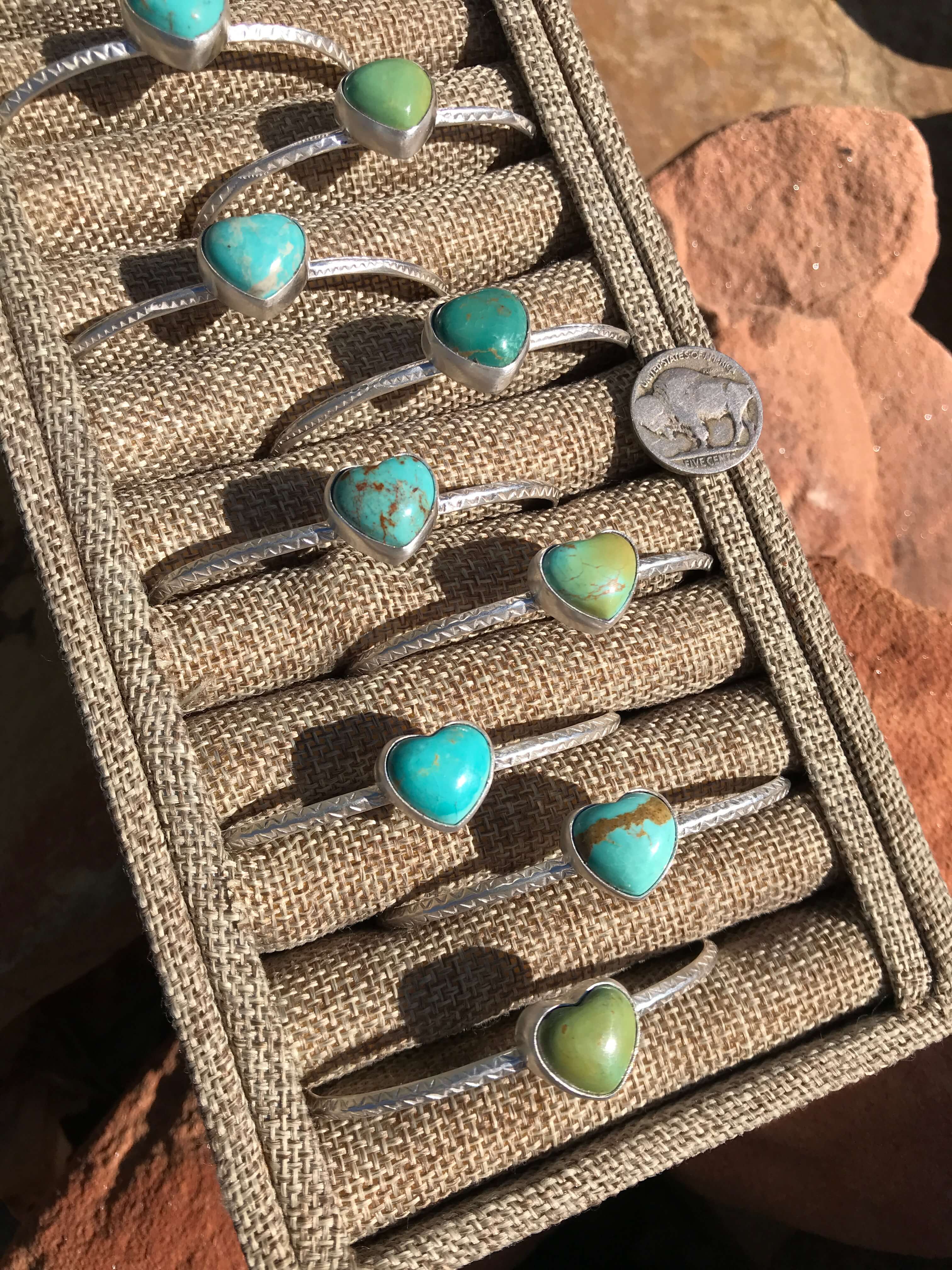 The Petite Turquoise Heart Cuffs - Image 4