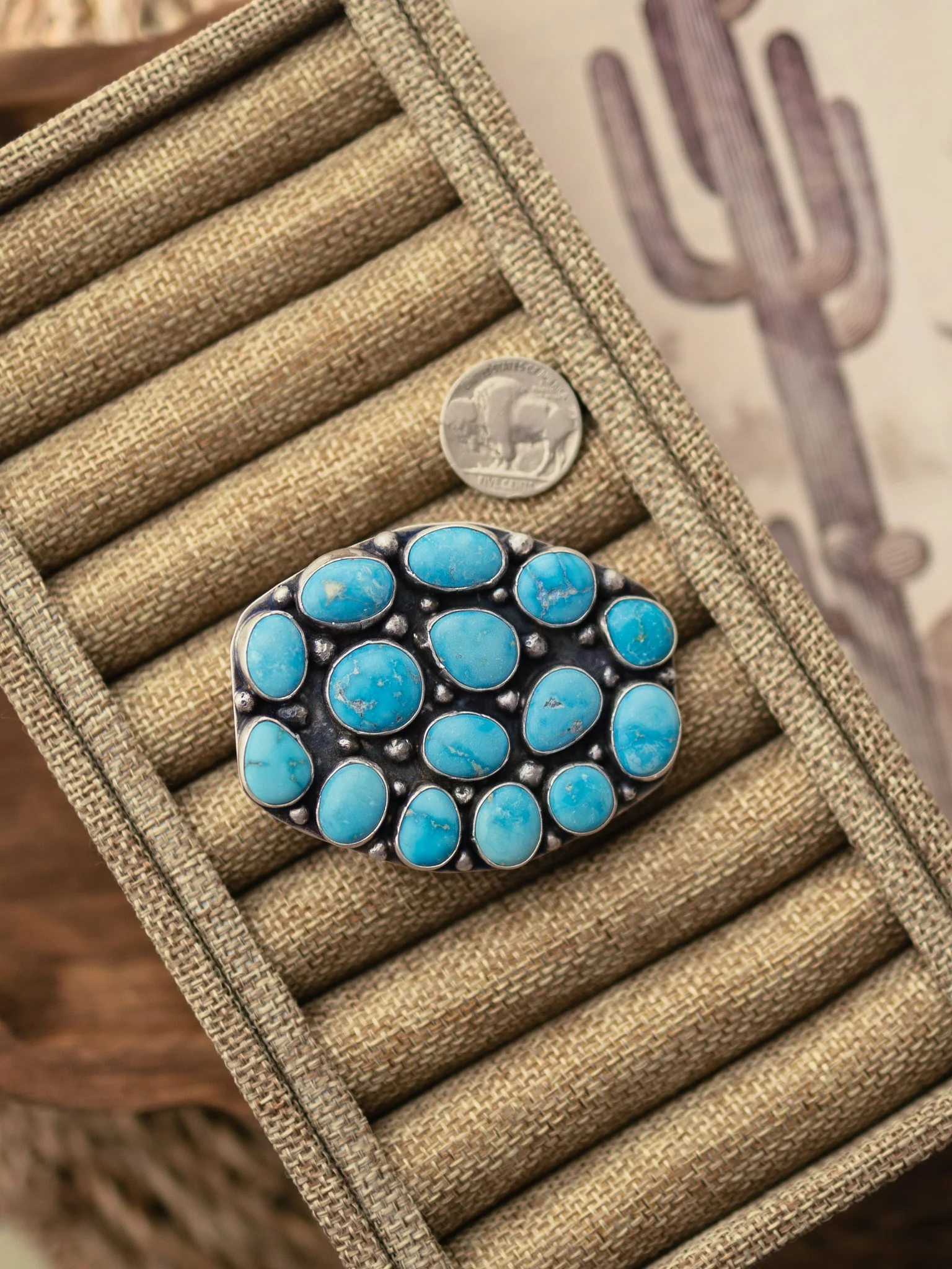 The Quinn Turquoise Cluster Belt Buckle - Image 4