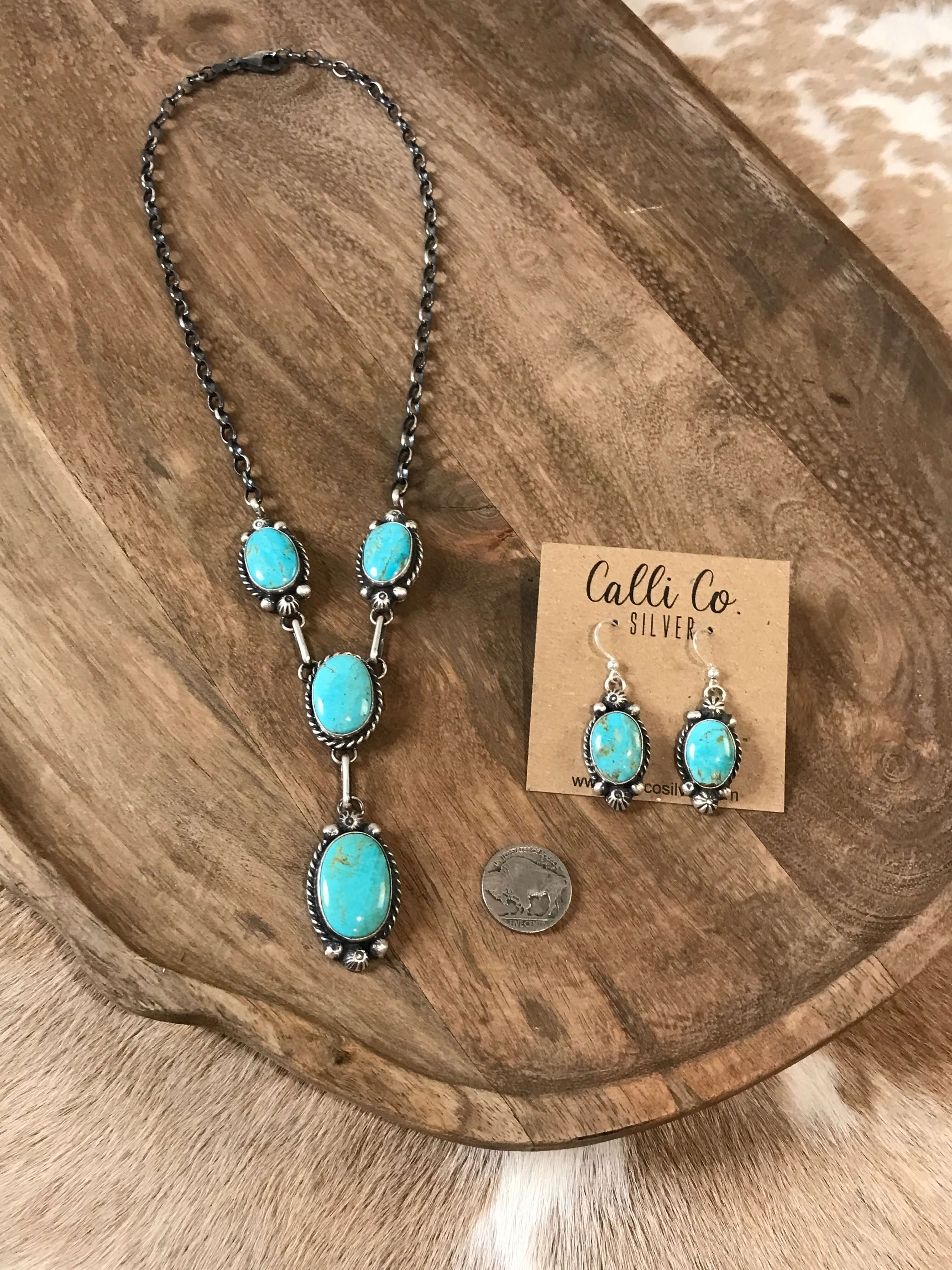 The Ramona Turquoise Lariat Necklace Set - Image 4