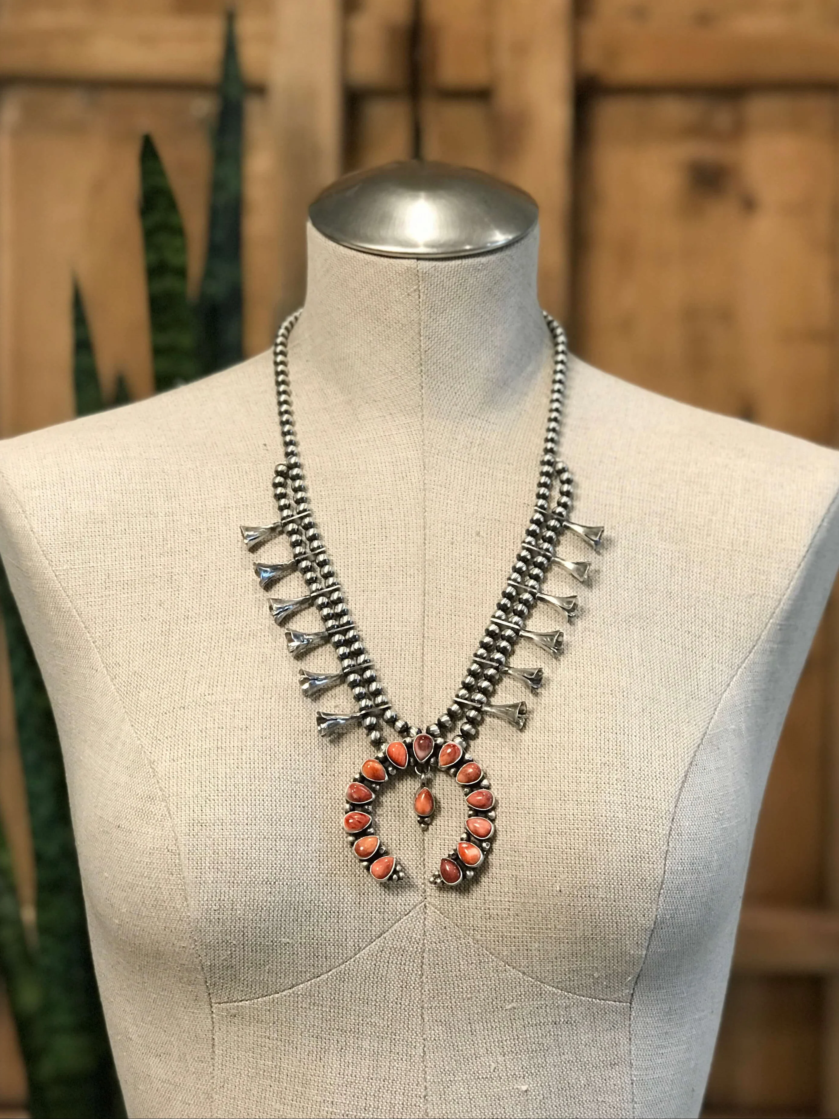 The Red Thorne Squash Blossom Necklace - Image 2