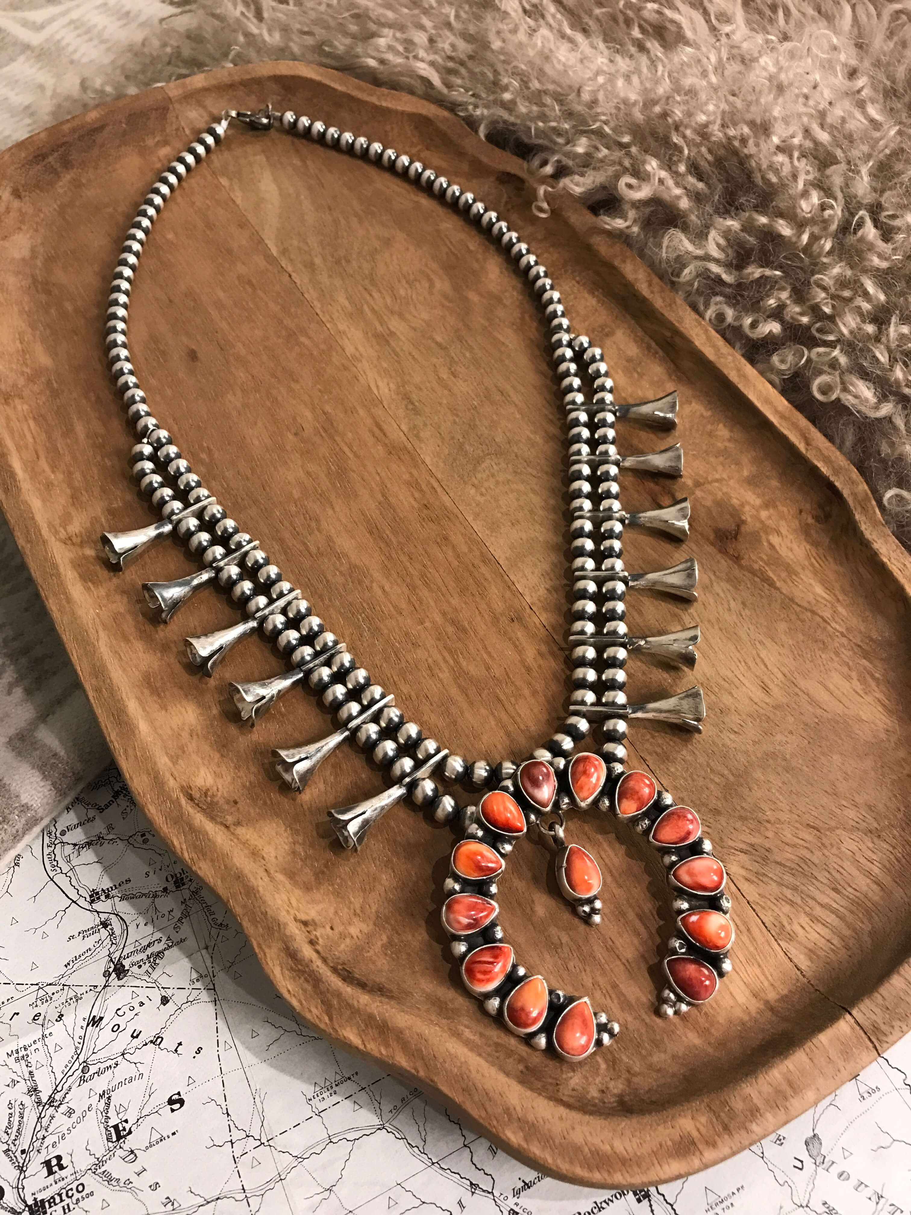The Red Thorne Squash Blossom Necklace - Image 4
