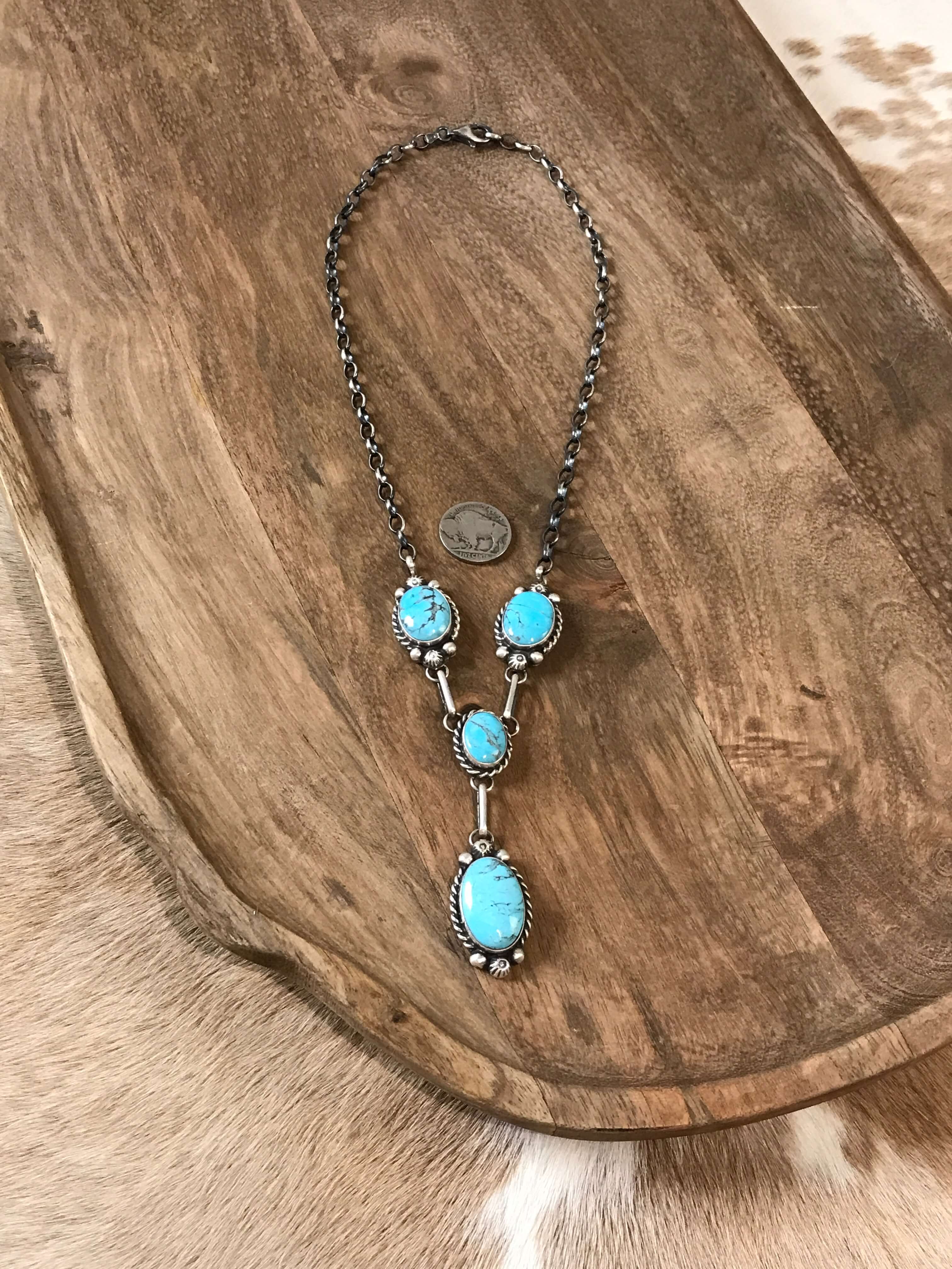 The Reeves Turquoise Lariat Necklace Set - Image 6