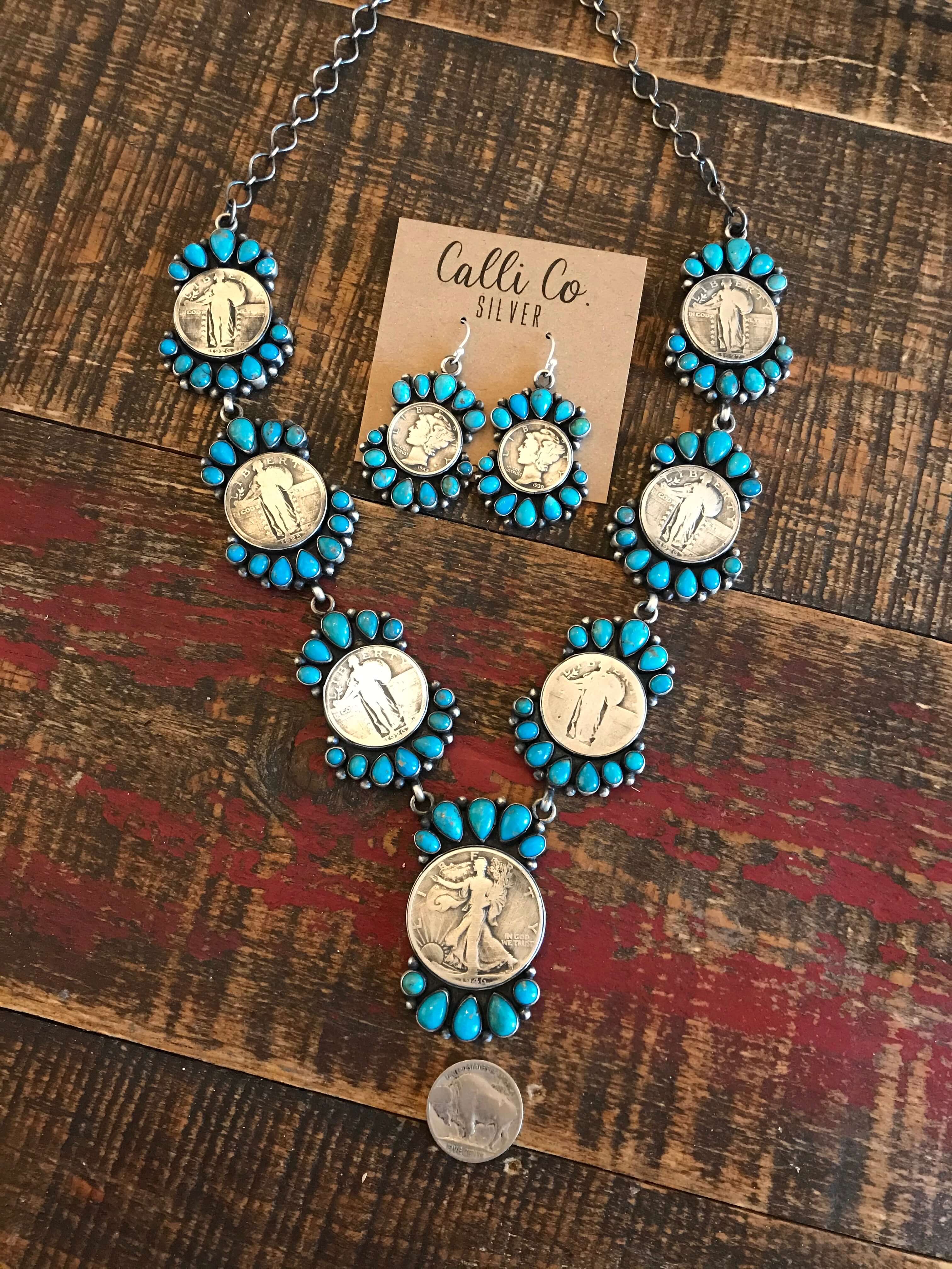 The Riddle Turquoise and Coin Necklace - Image 4