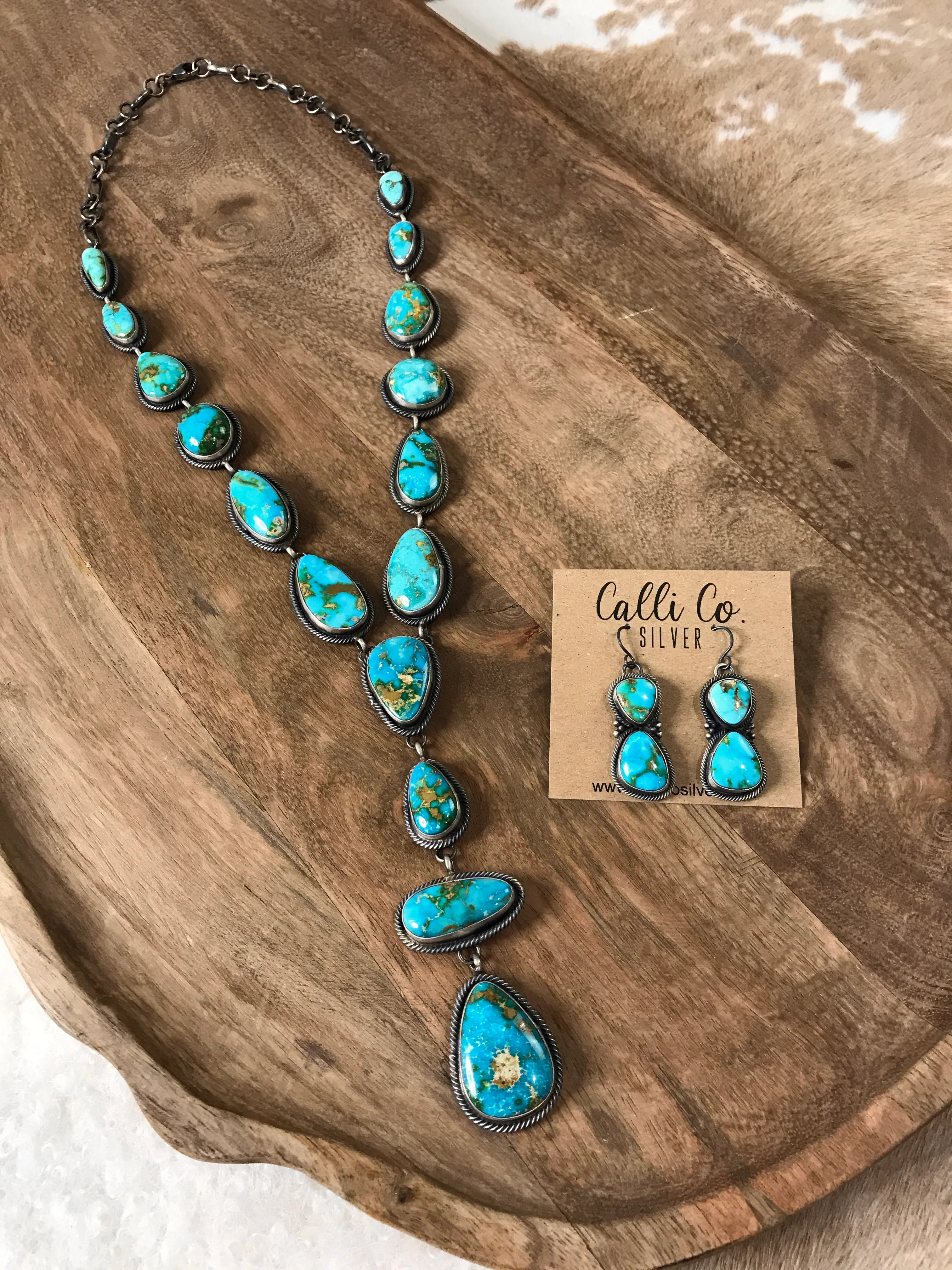 The Roper Turquoise Lariat Necklace Set