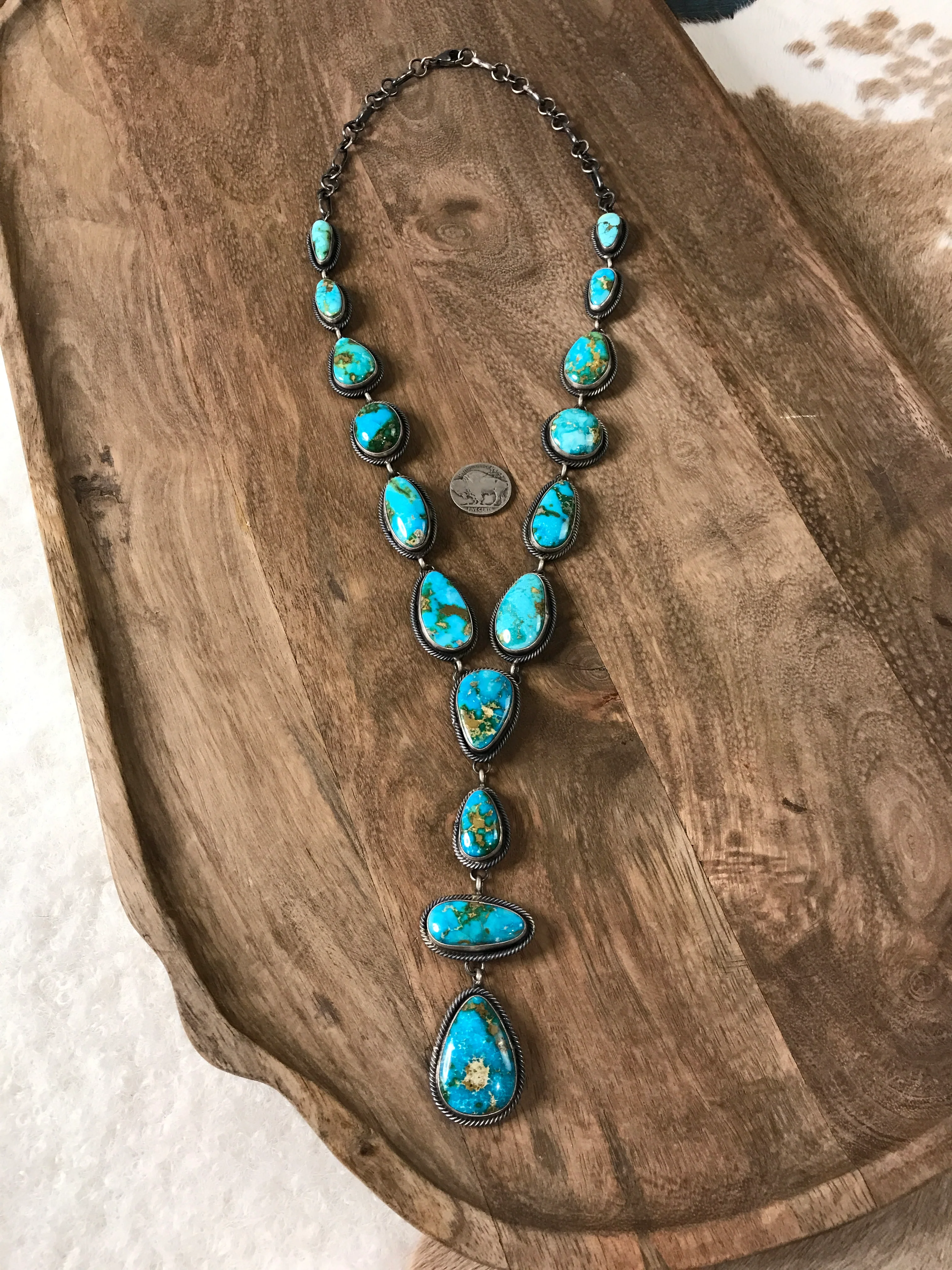 The Roper Turquoise Lariat Necklace Set - Image 5