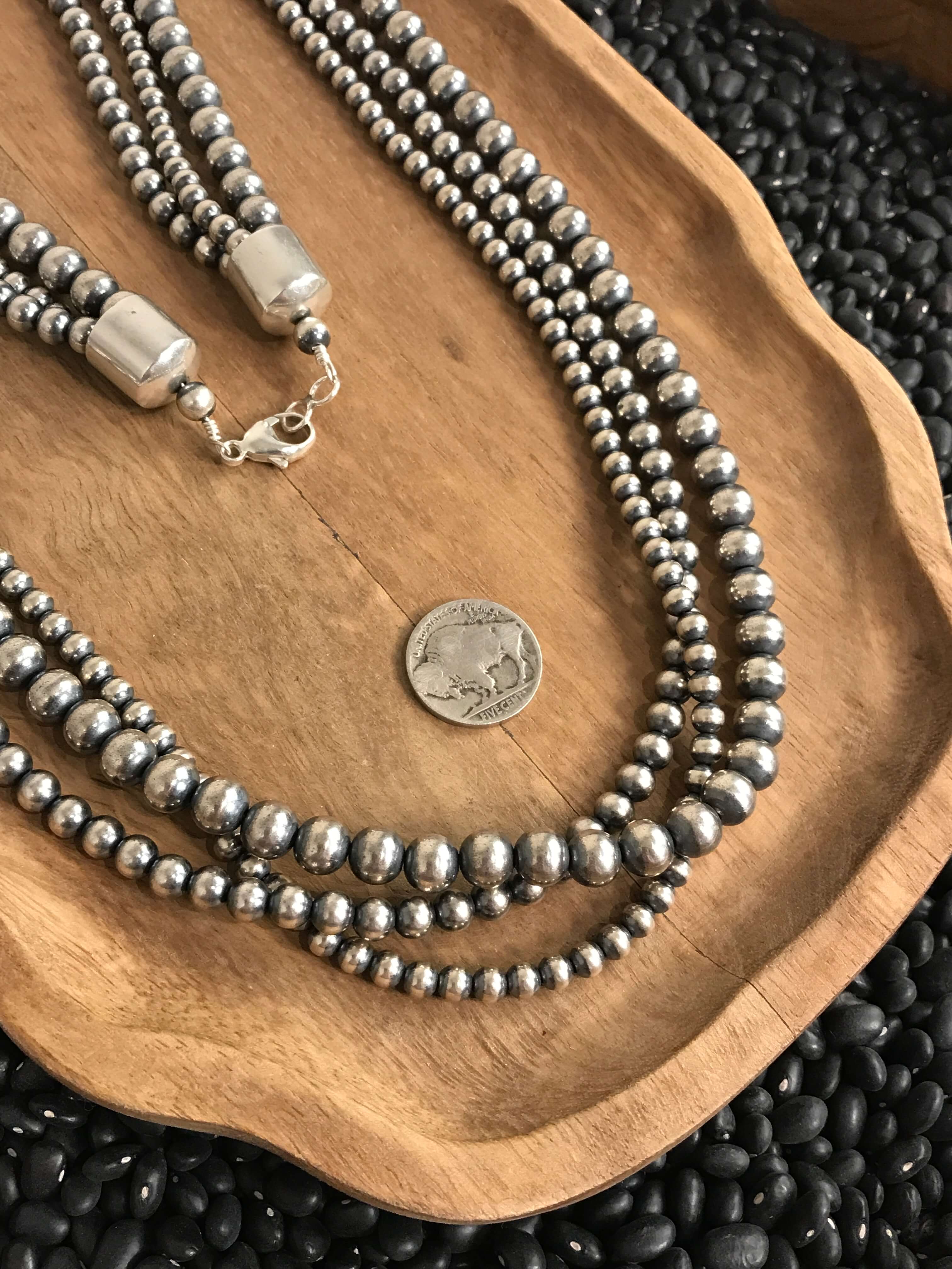 The Sabinal Triple Strand Pearl Necklace, 36" - Image 4