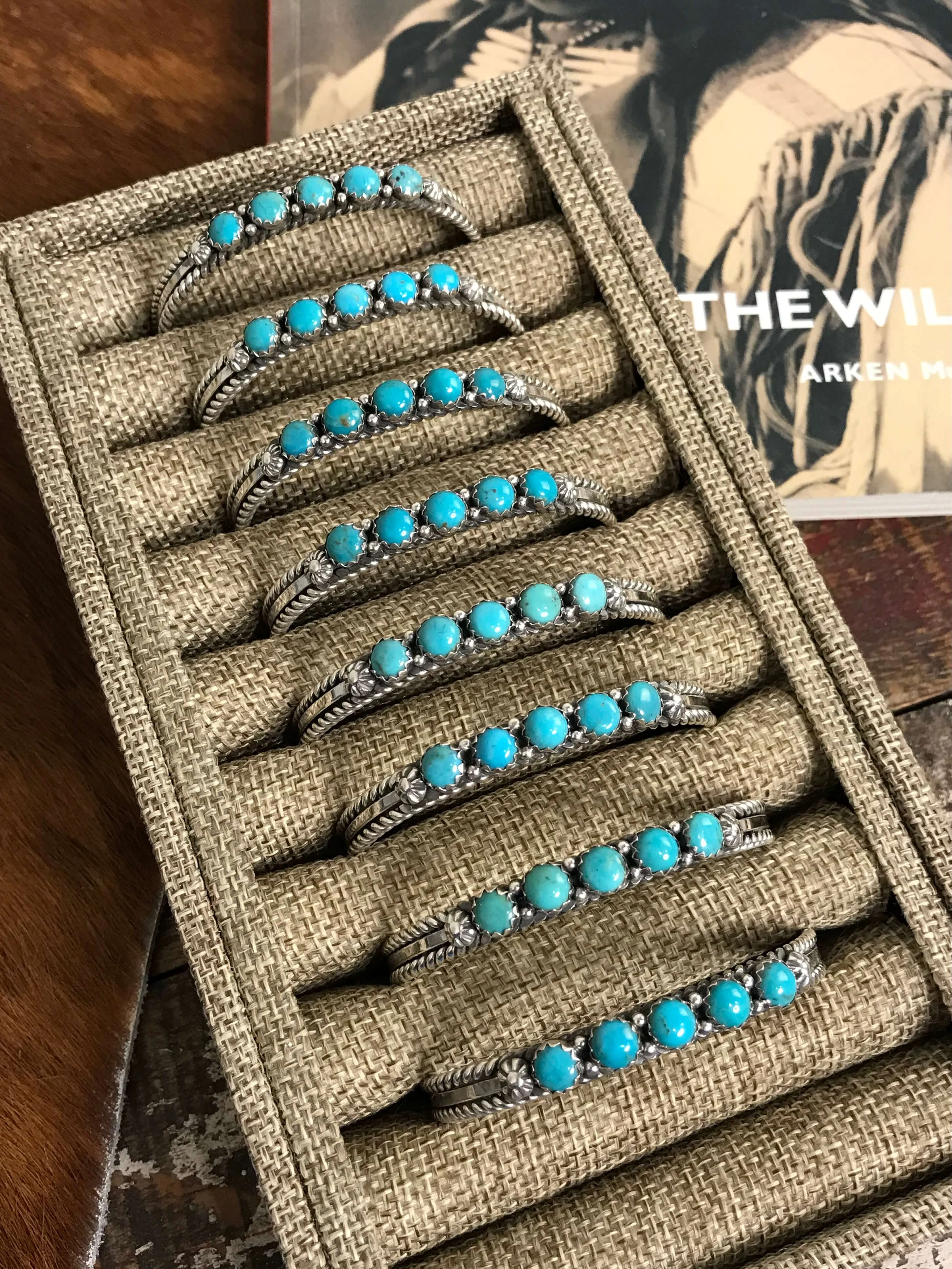 The San Miguel 5 Stone Turquoise Cuffs