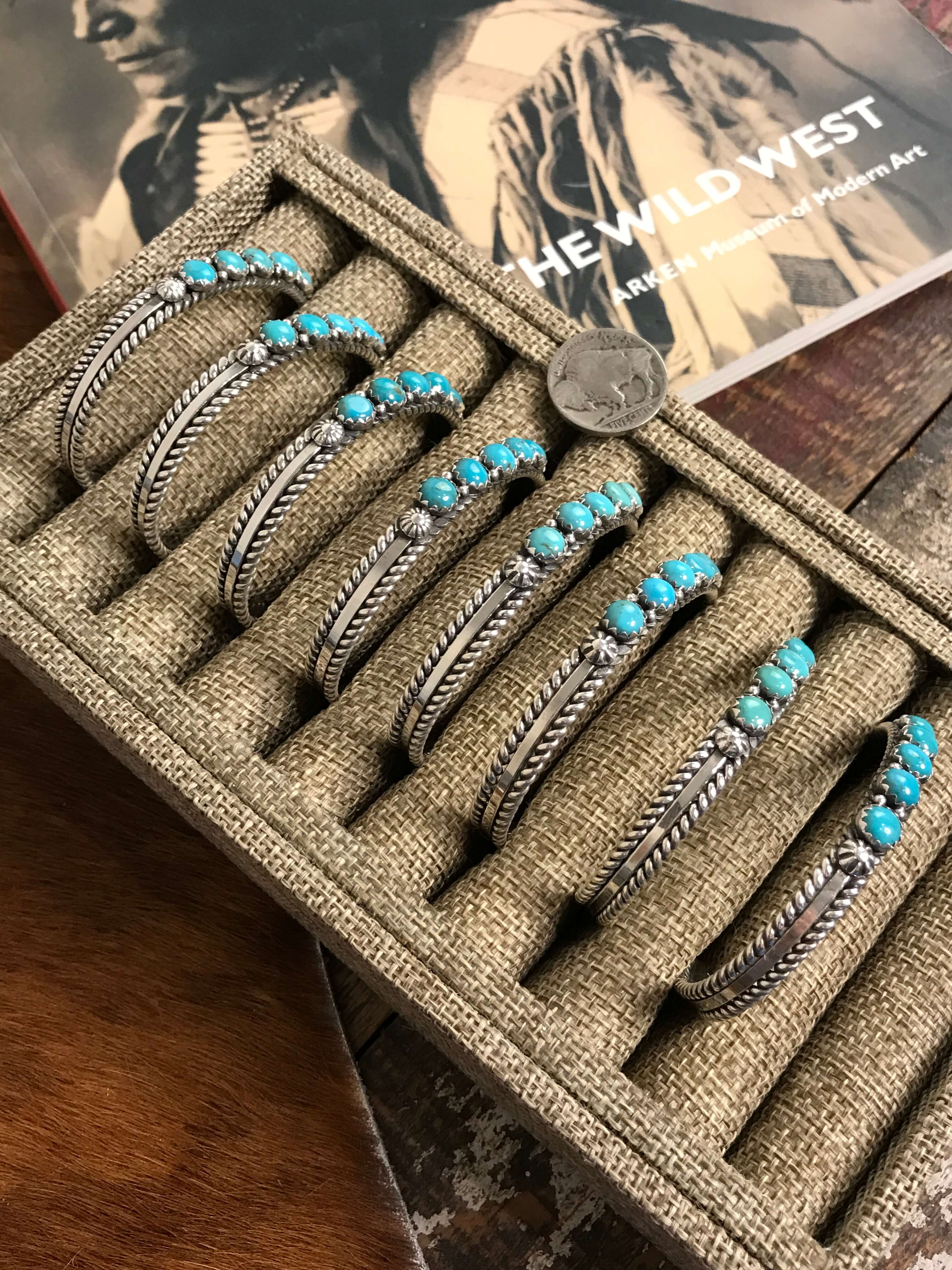 The San Miguel 5 Stone Turquoise Cuffs - Image 3